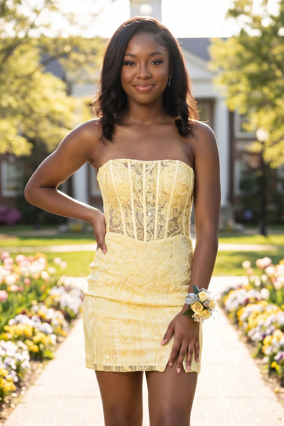 Turquoise Strapless Bodycon Appliqued Mini Homecoming Dresses With Slit