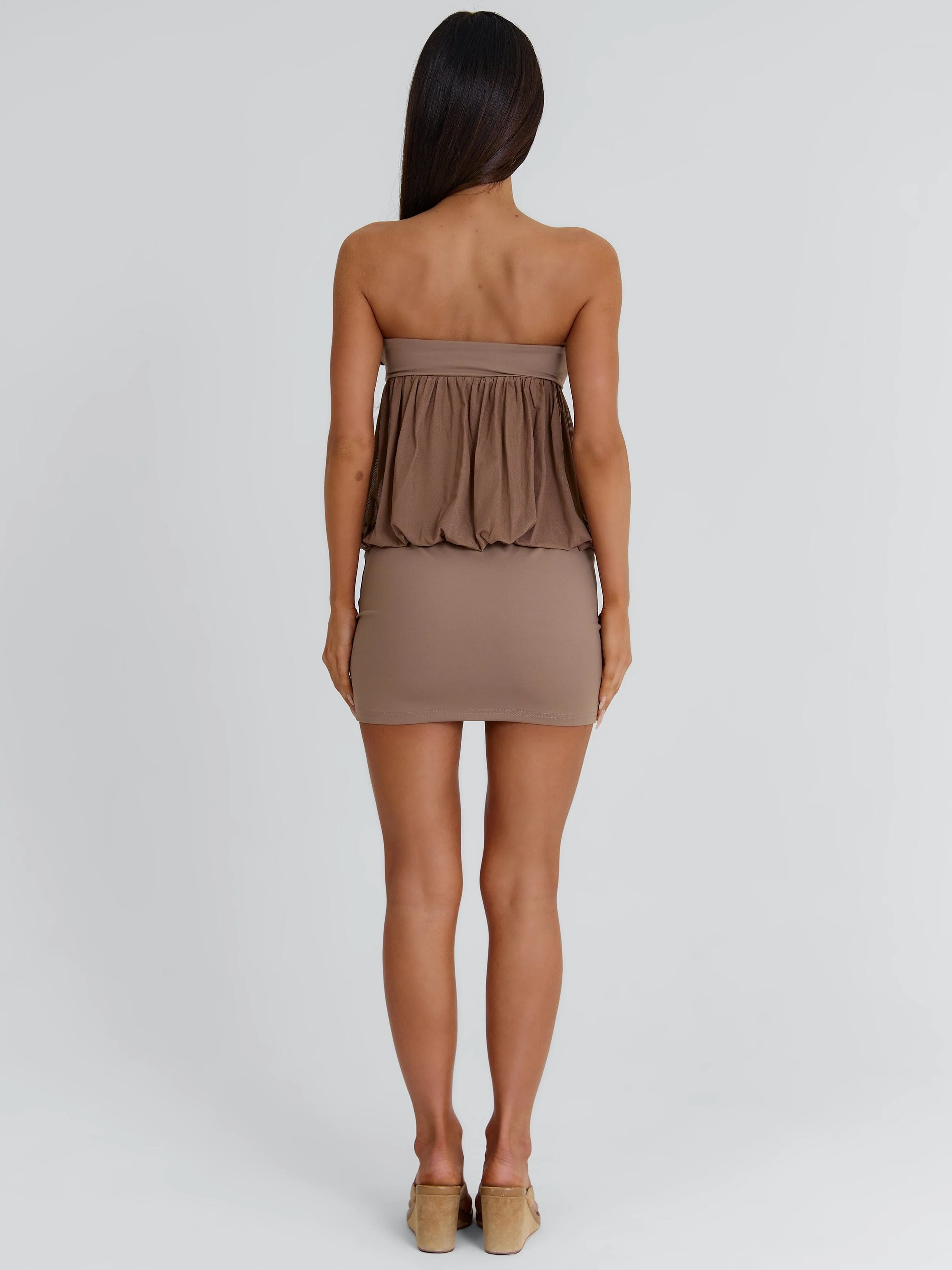 TEEGAN MINI DRESS TAUPE
