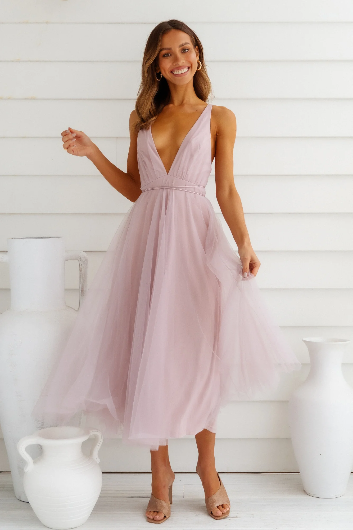 Summer Cinderella Midi Dress Lilac
