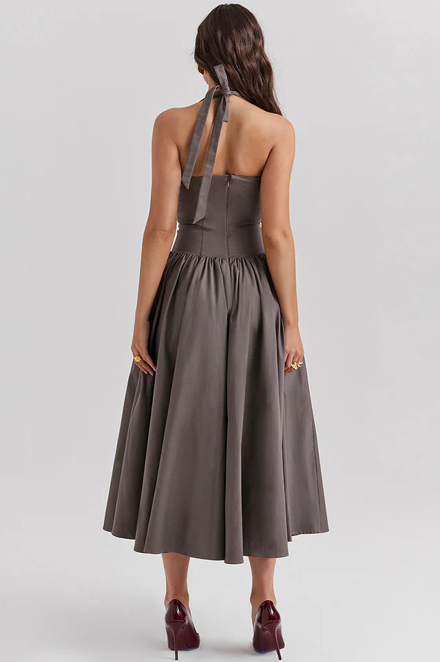 Coquette Scarlet Halter Midi Dress