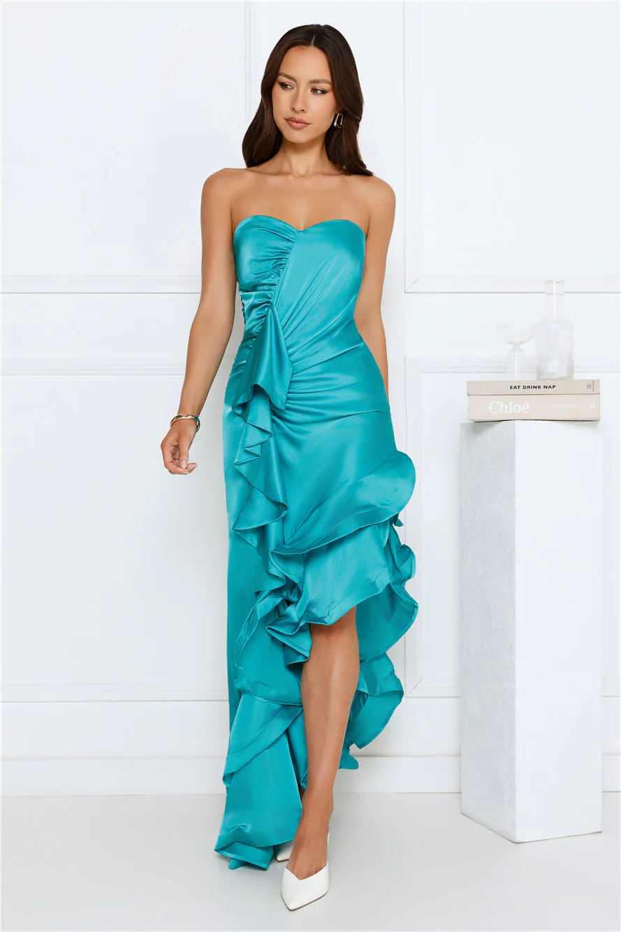 Bloomside Dreams Strapless Maxi Dress Jade