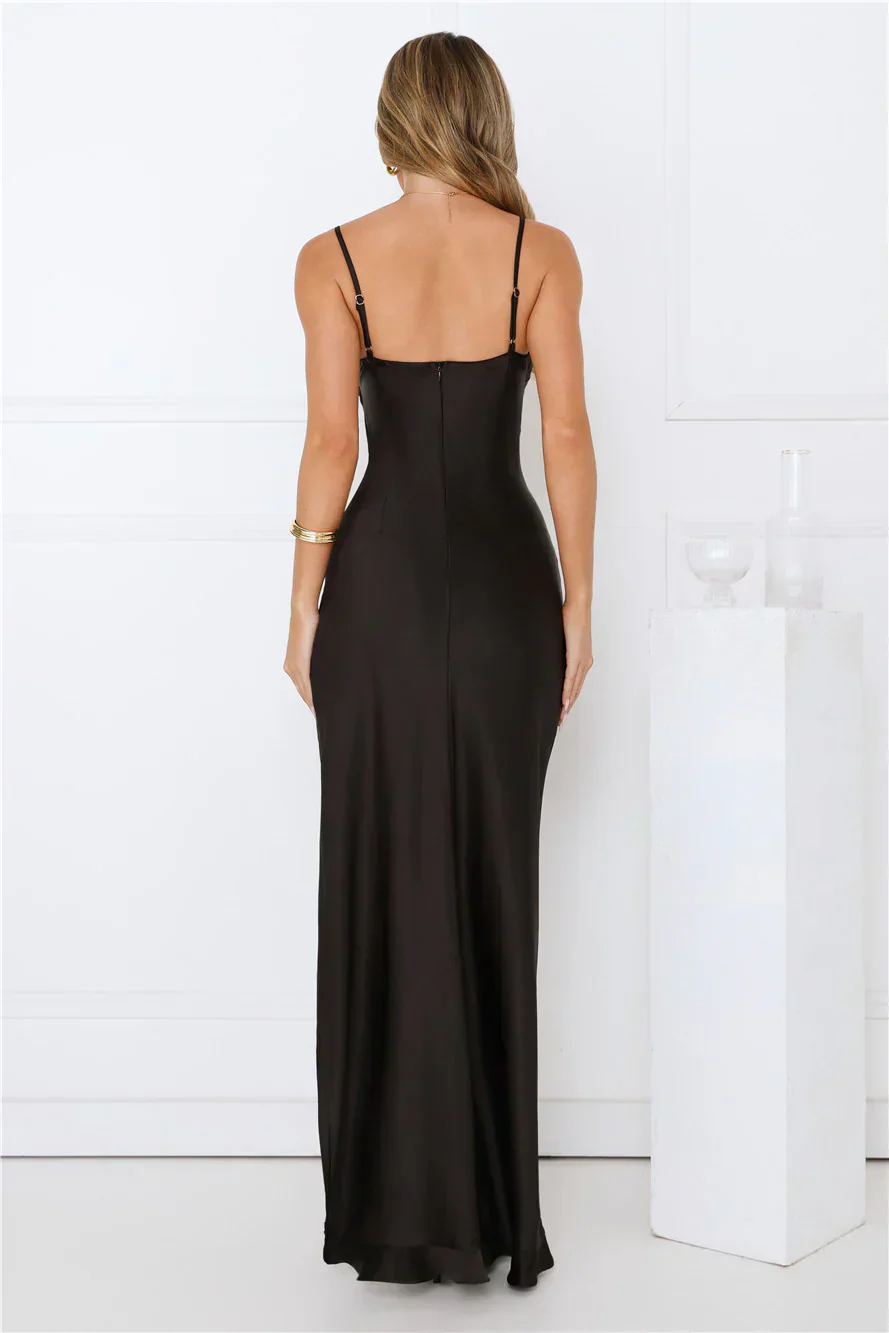 Rosewater Kiss Satin Maxi Dress