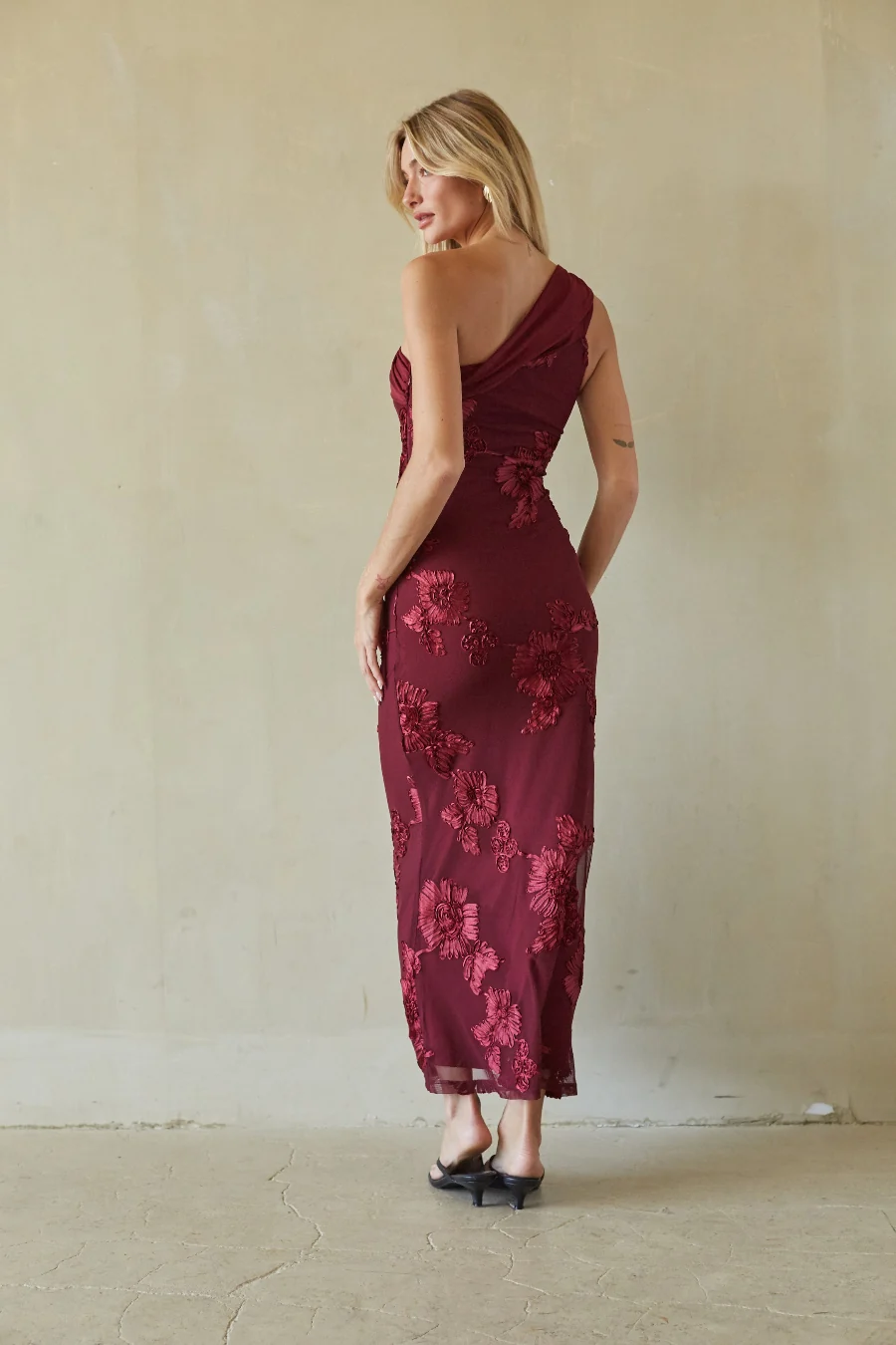 Sevilla One Shoulder Applique Maxi Dress