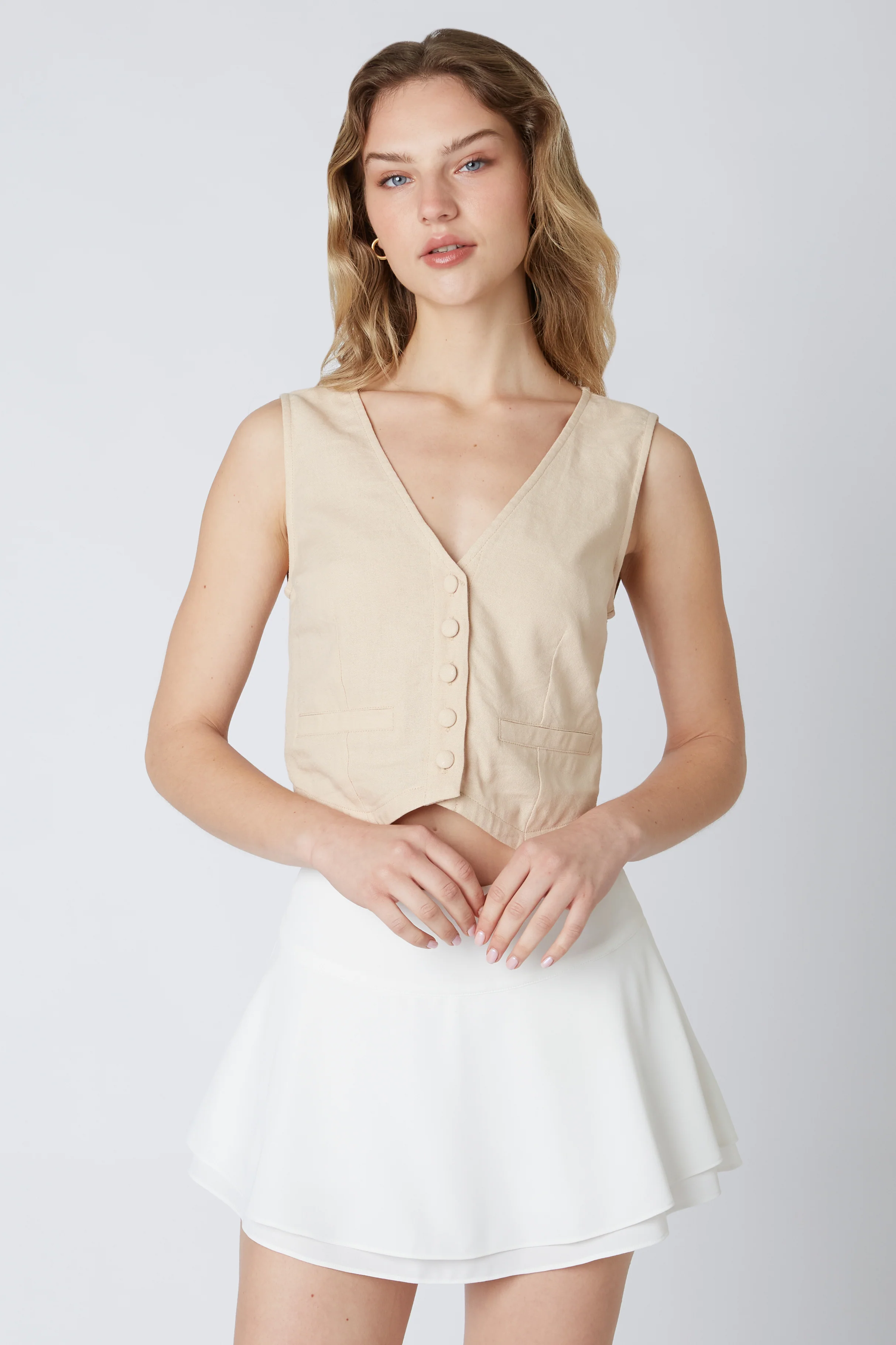 Linen Cropped Vest