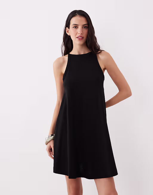 mini trapeze dress in black