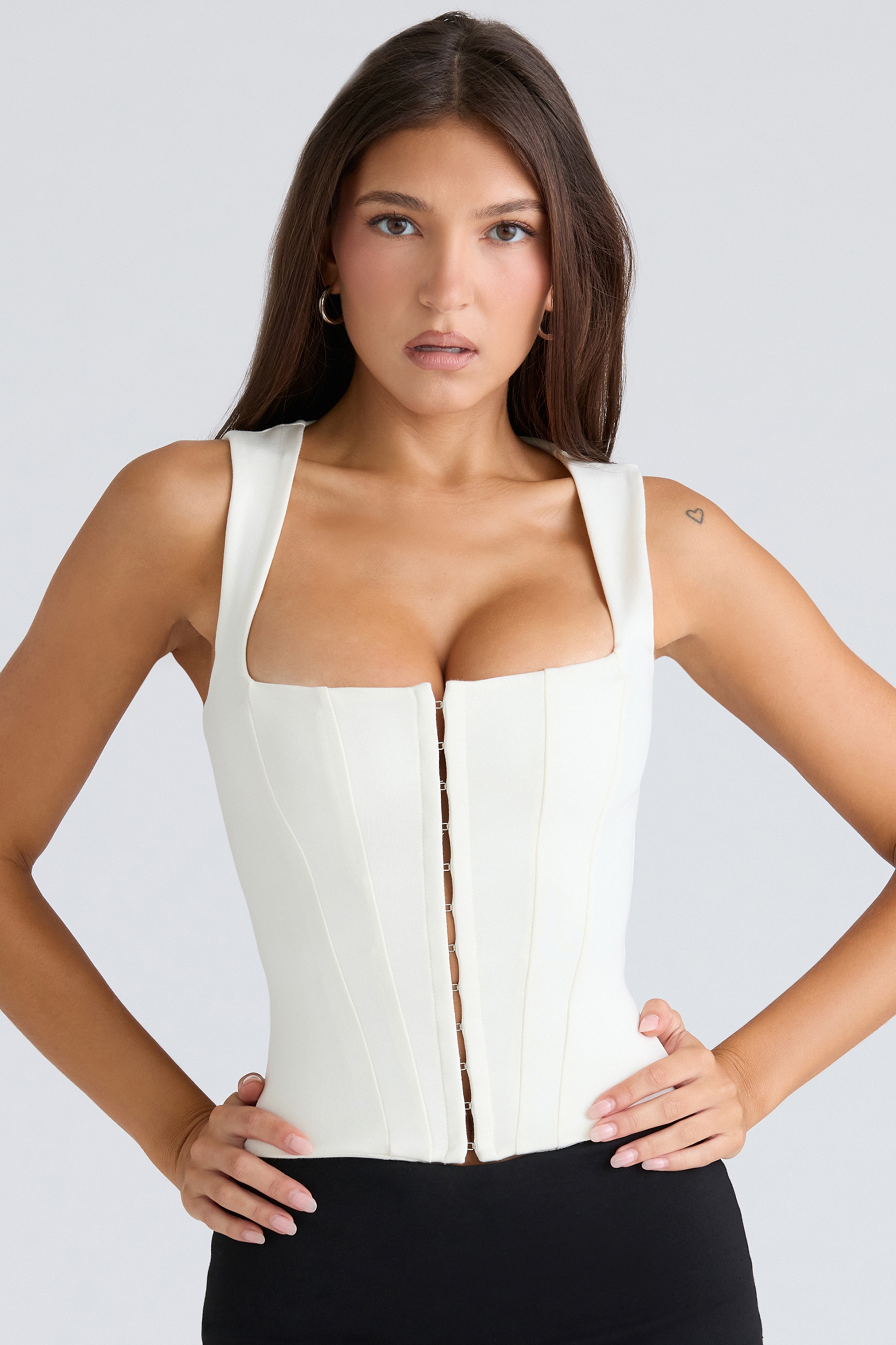 ivory fitted corset top