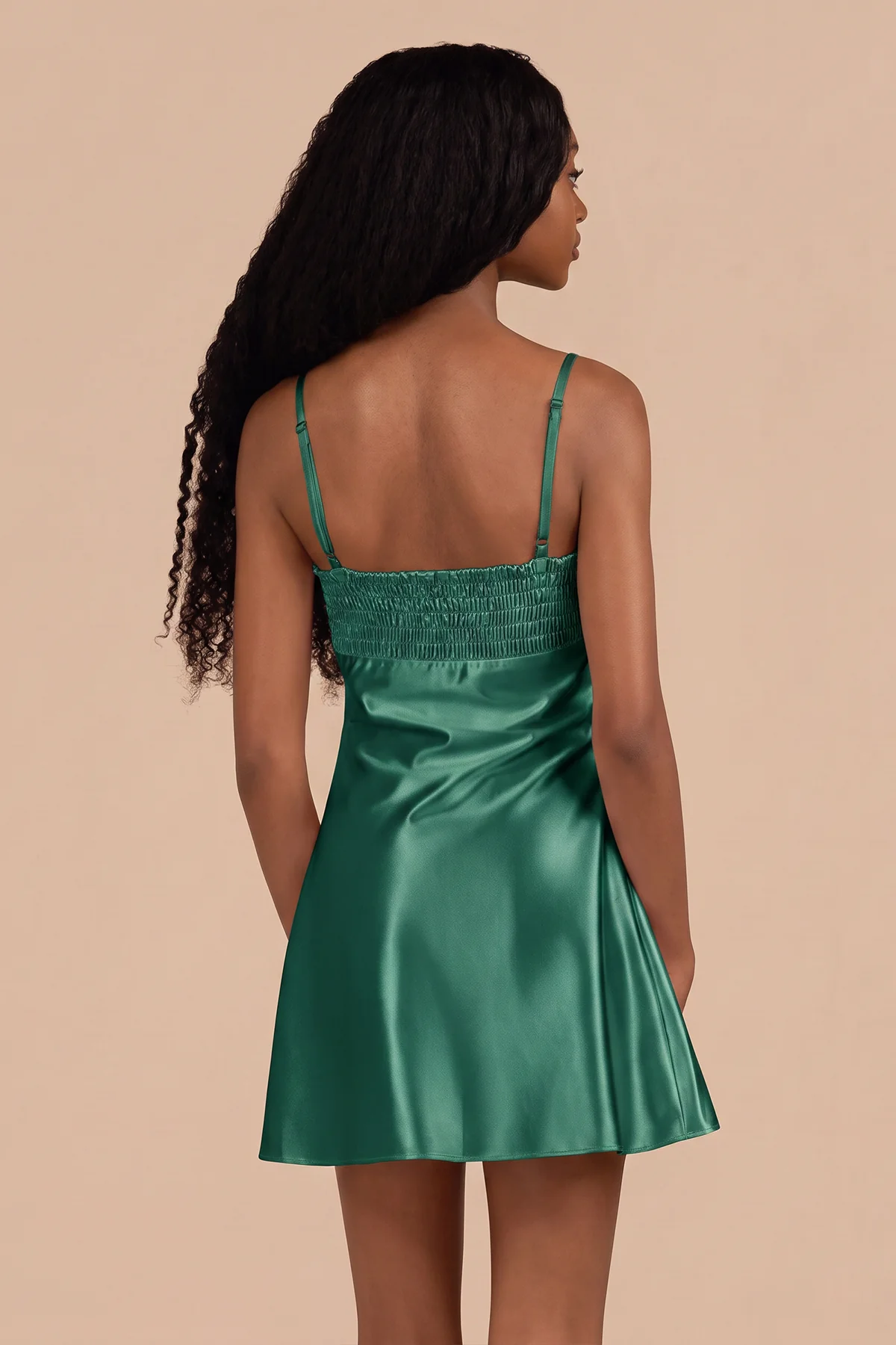 Aqua Sheath Spaghetti Straps Satin Homecoming Dress