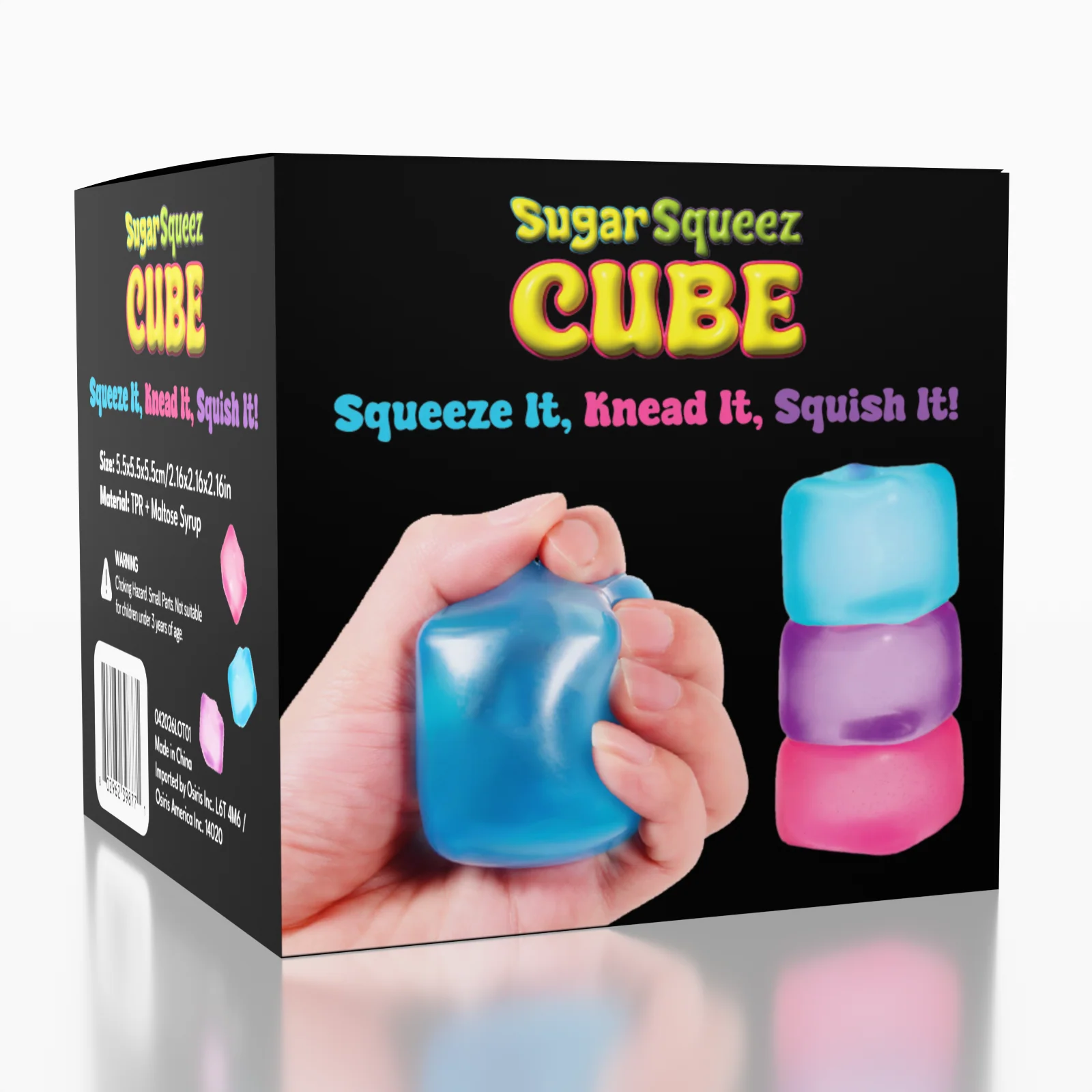 SugarSqueez Cube Original Size Squishies® Fidget Sugar Stress Ball (1pc) Color Ships Assorted
