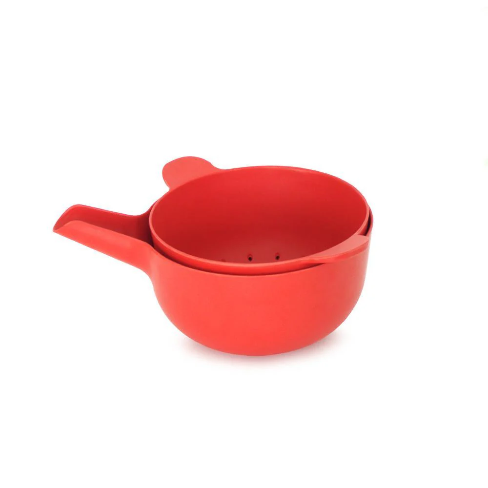 Vogeelle Small Mixing Bowl and Colander Set Tomato