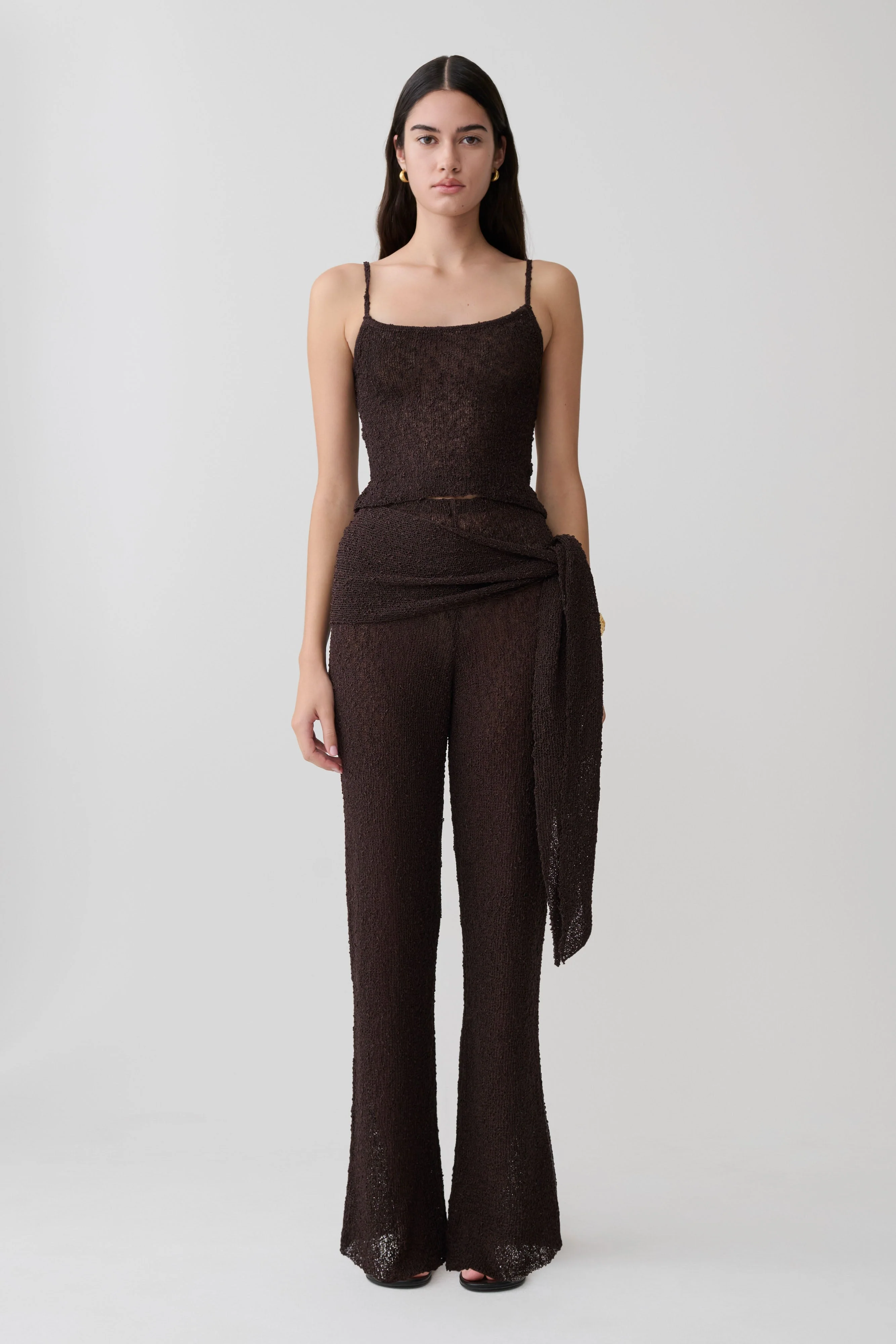 Mattais Boucle Knit Pants - Dark Chocolate
