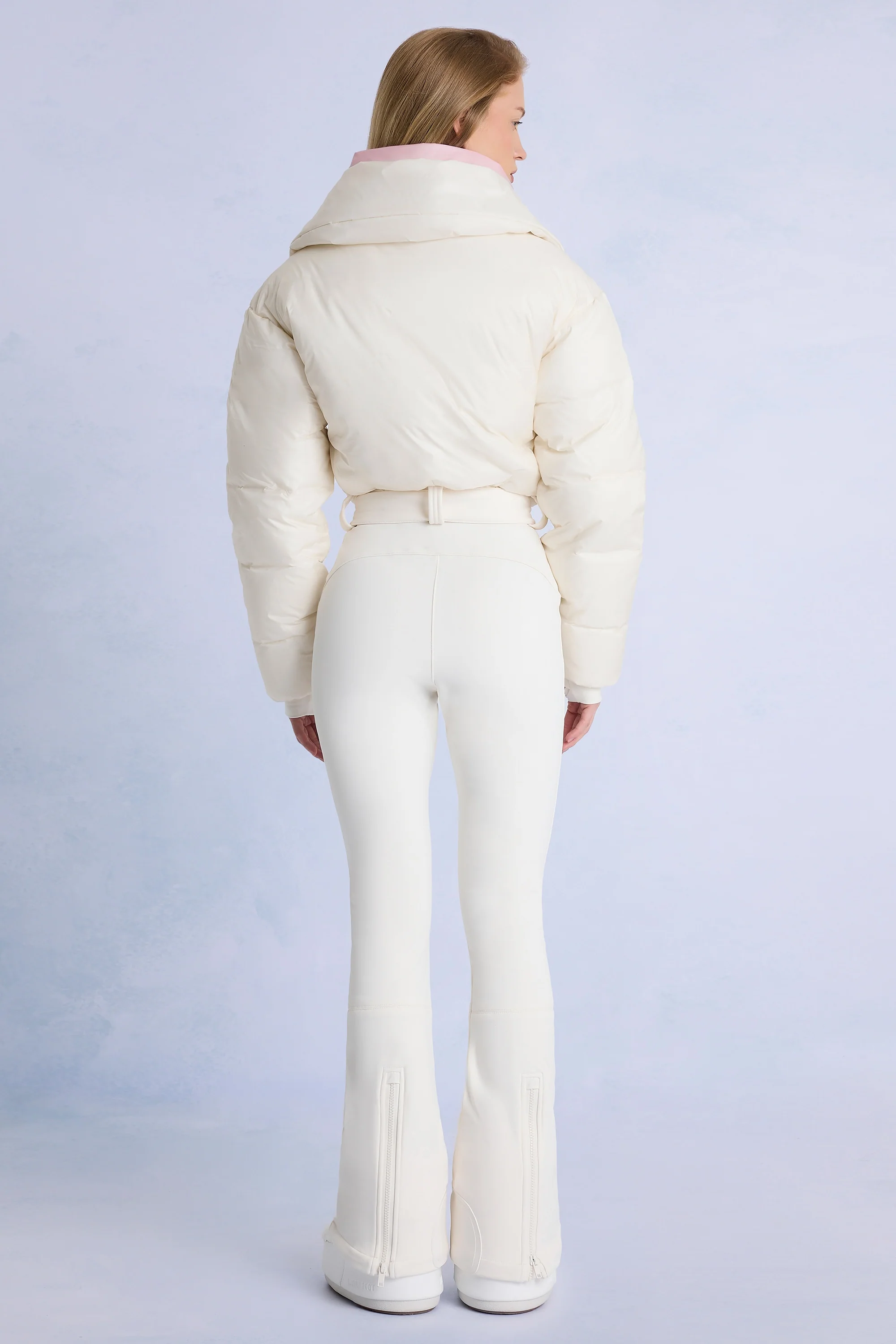 Waterproof Belted Layered Ski Suit in Ice