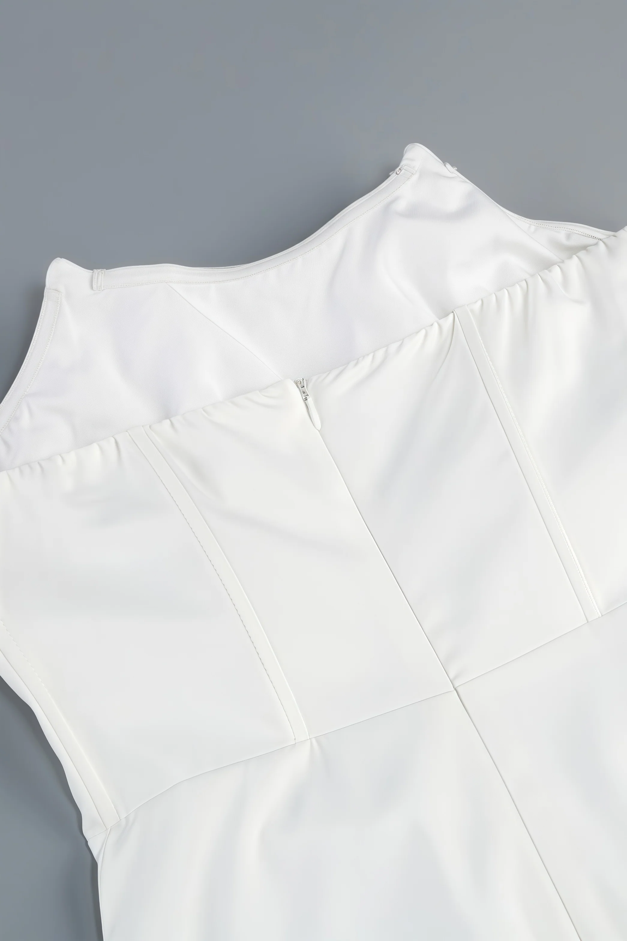 Tovarl White Plunge Fishbone Maxi Dress
