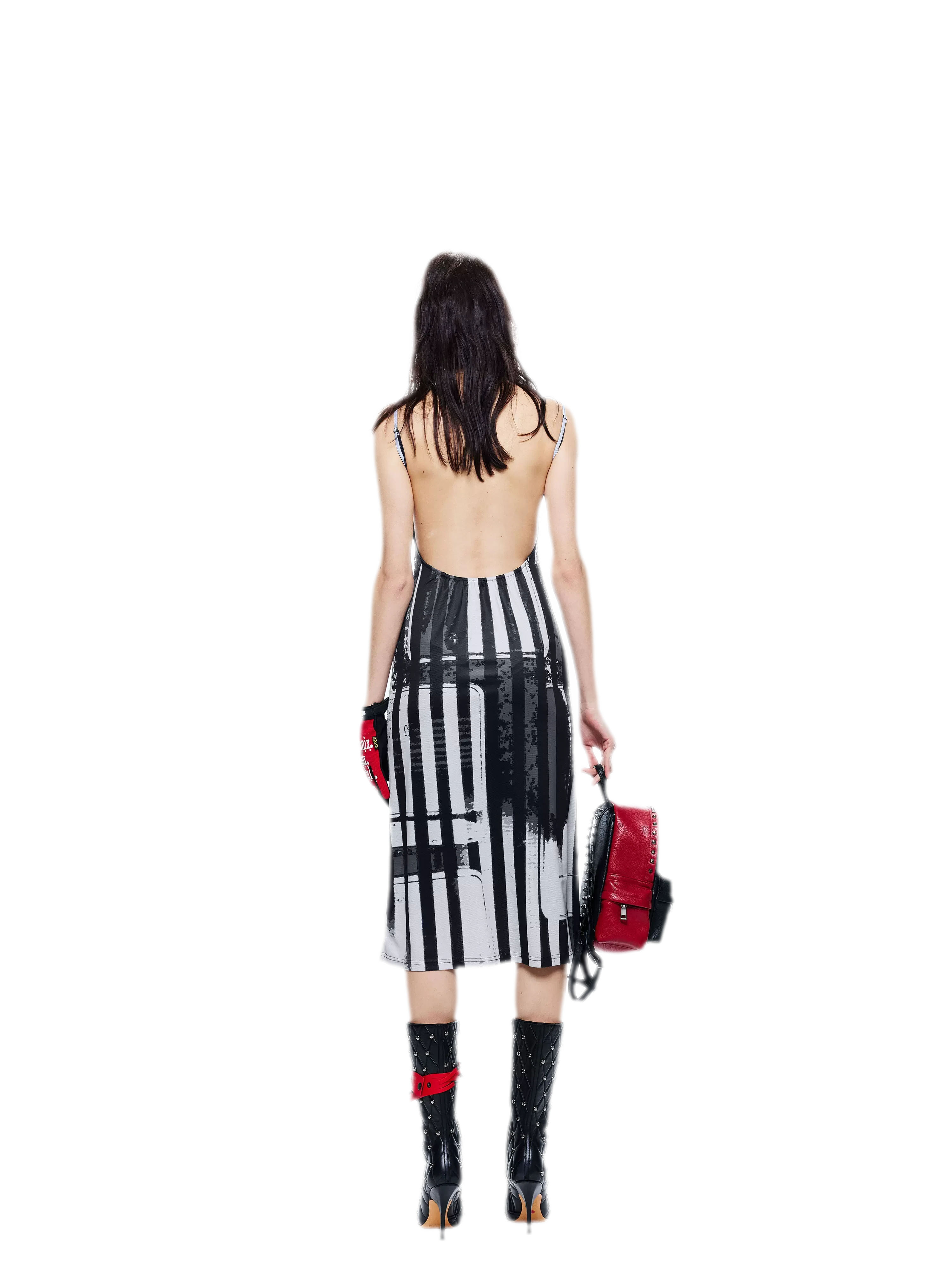 Printed Open-Back Dress