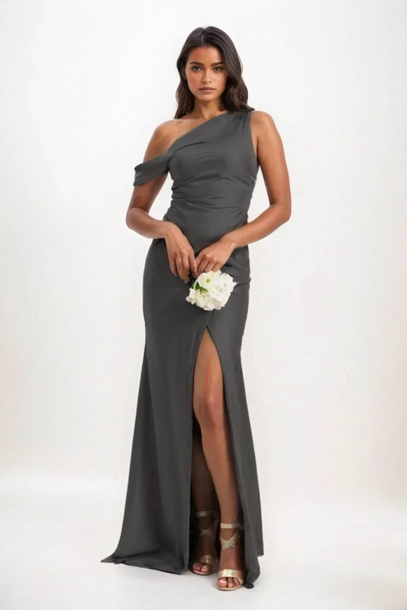Sheath-Column Maxi Luxe Satin Dress CB0845CS