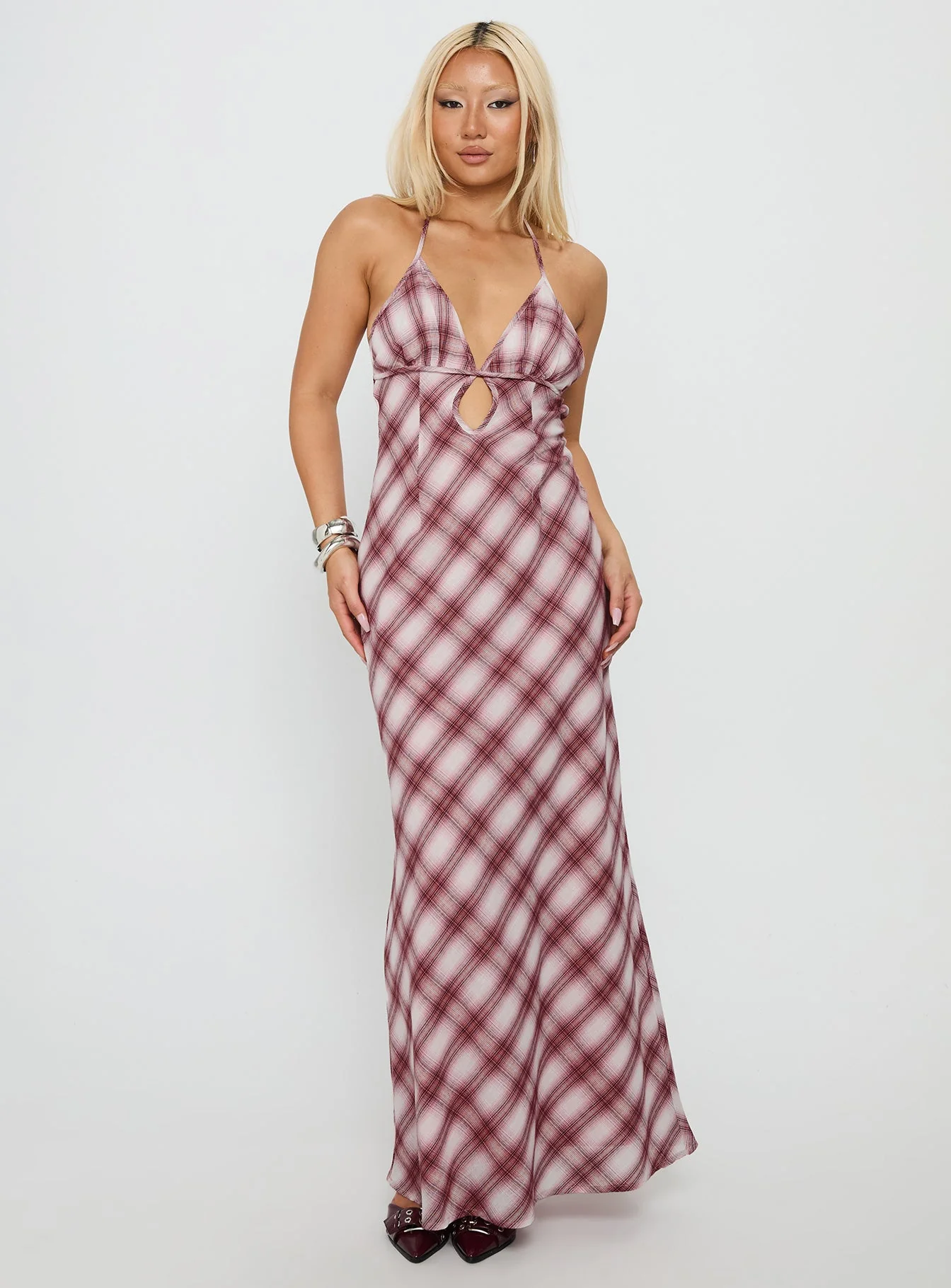 Momentous Backless Halter Maxi Dress Multi
