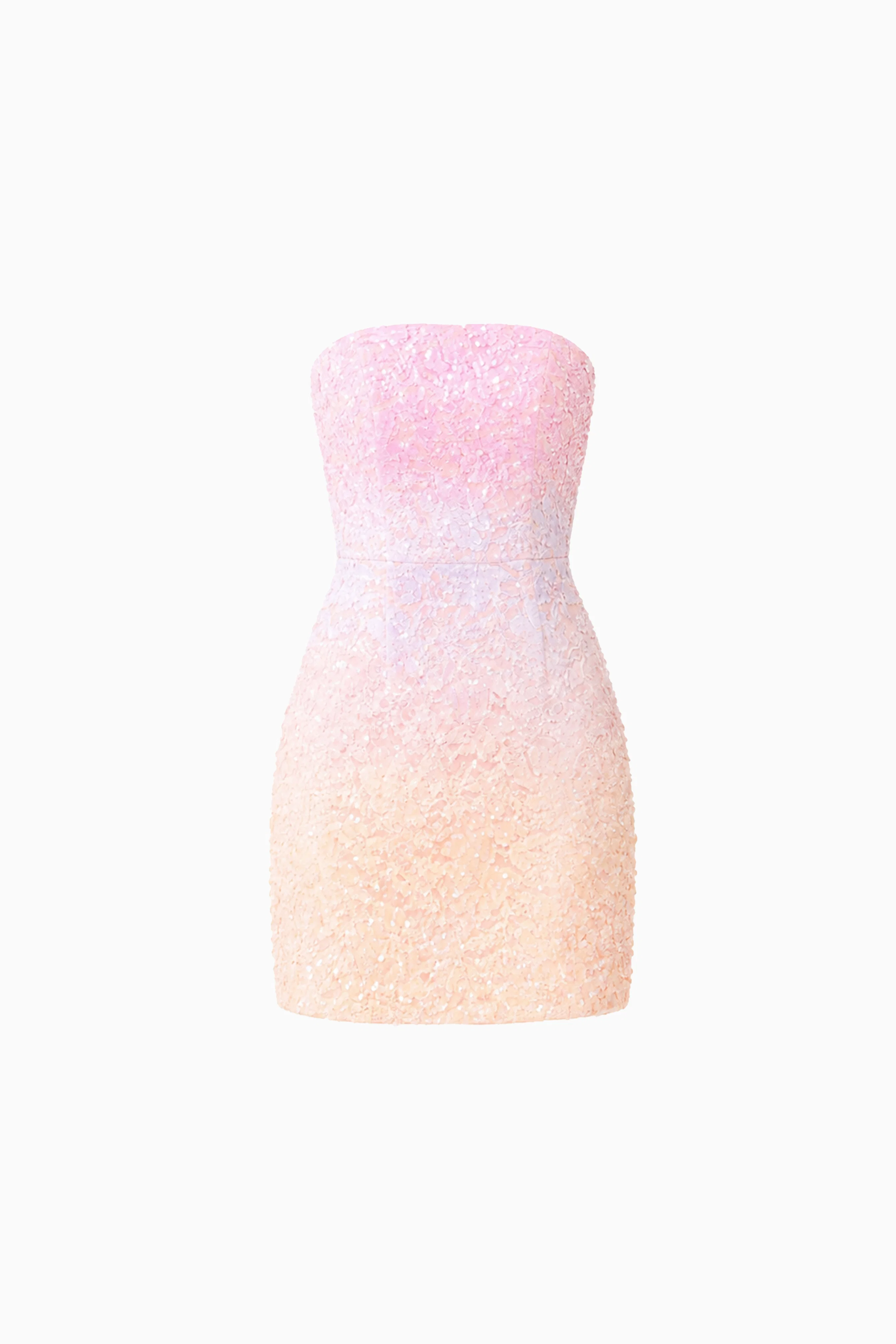 Lumira Sequin Lace Mini Dress in Pink Ombre