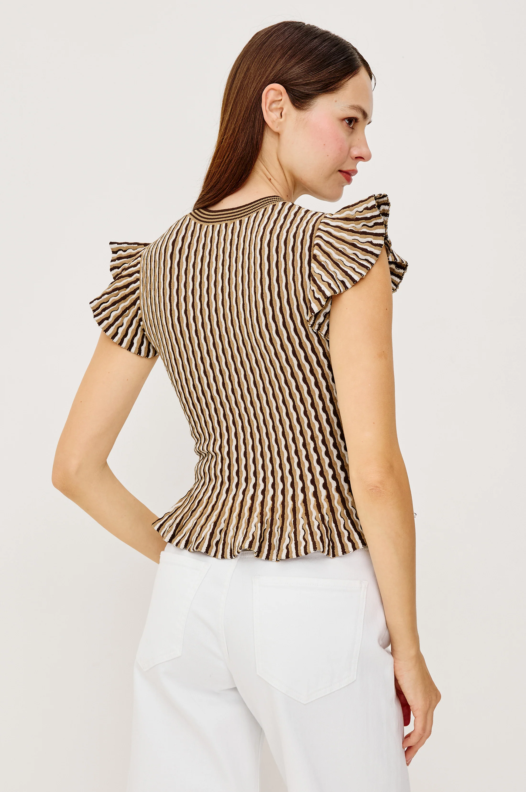 Bryn Top - Brown Stripe