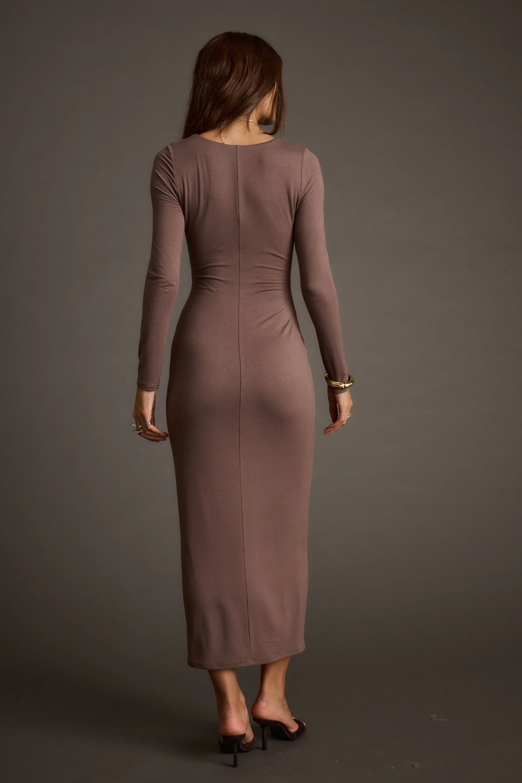 Giavana Dark Taupe Maxi Dress