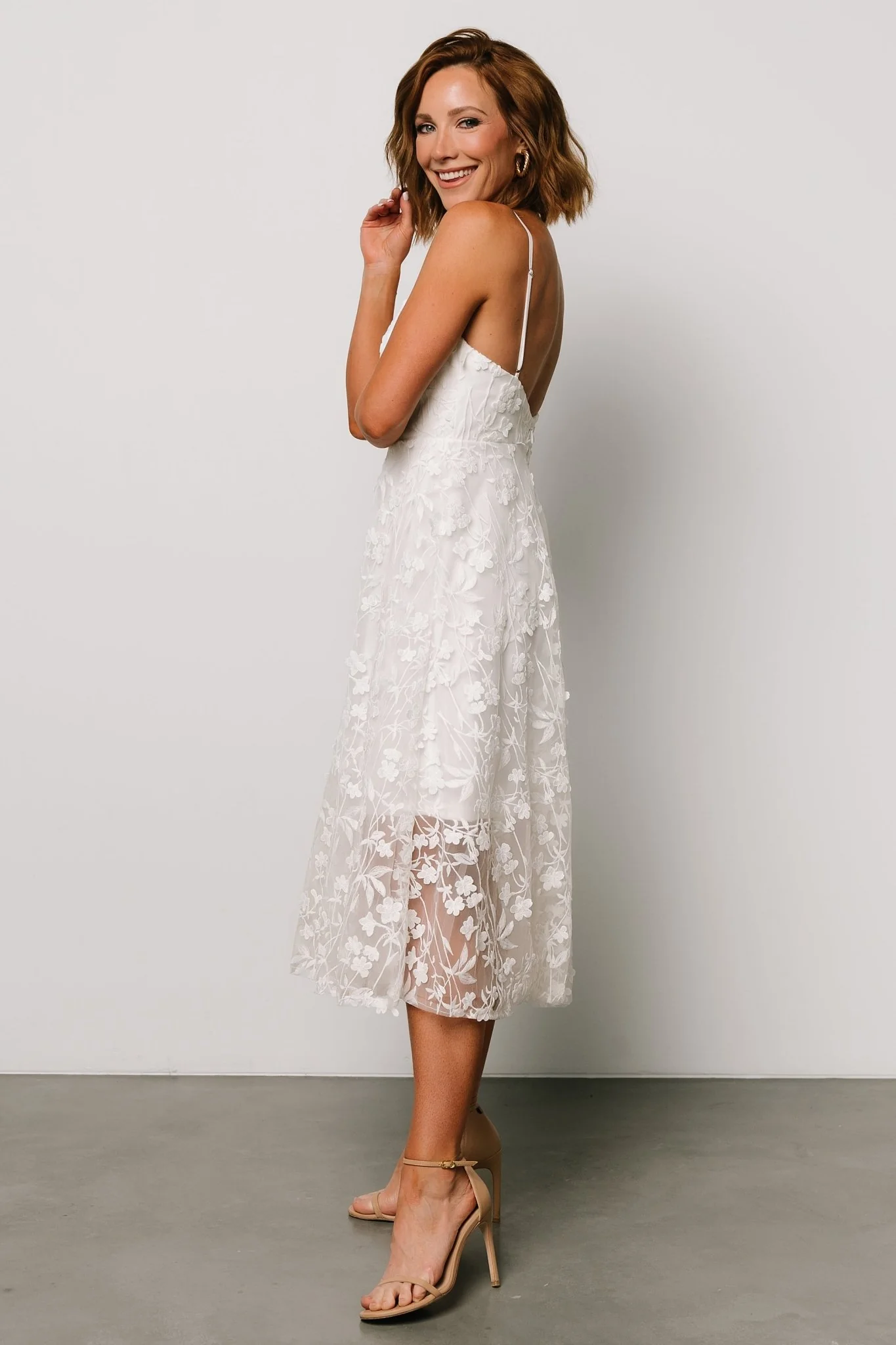 Larissa Midi Dress | Off White - luluinthesky