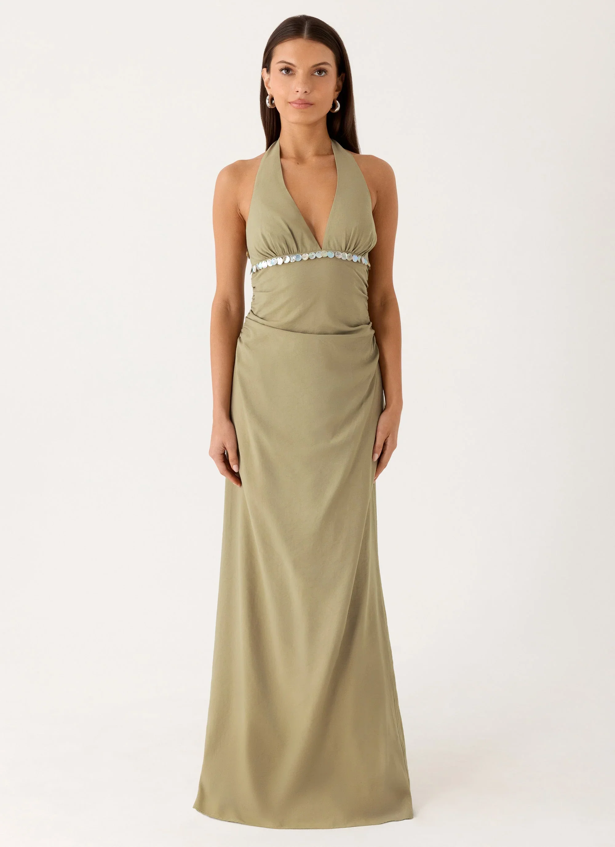 Lorela Maxi Dress - Pale Olive