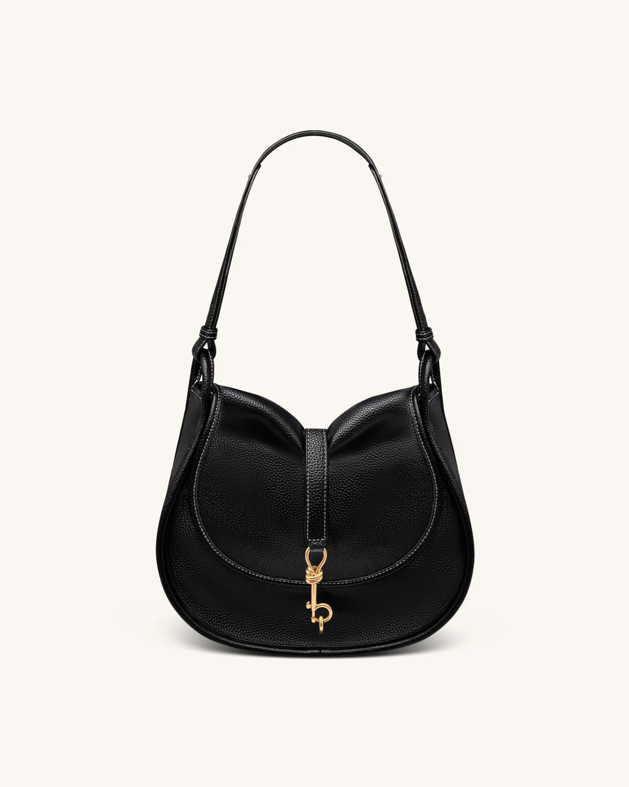 Arla Small Hobo Bag - Black Pebbled