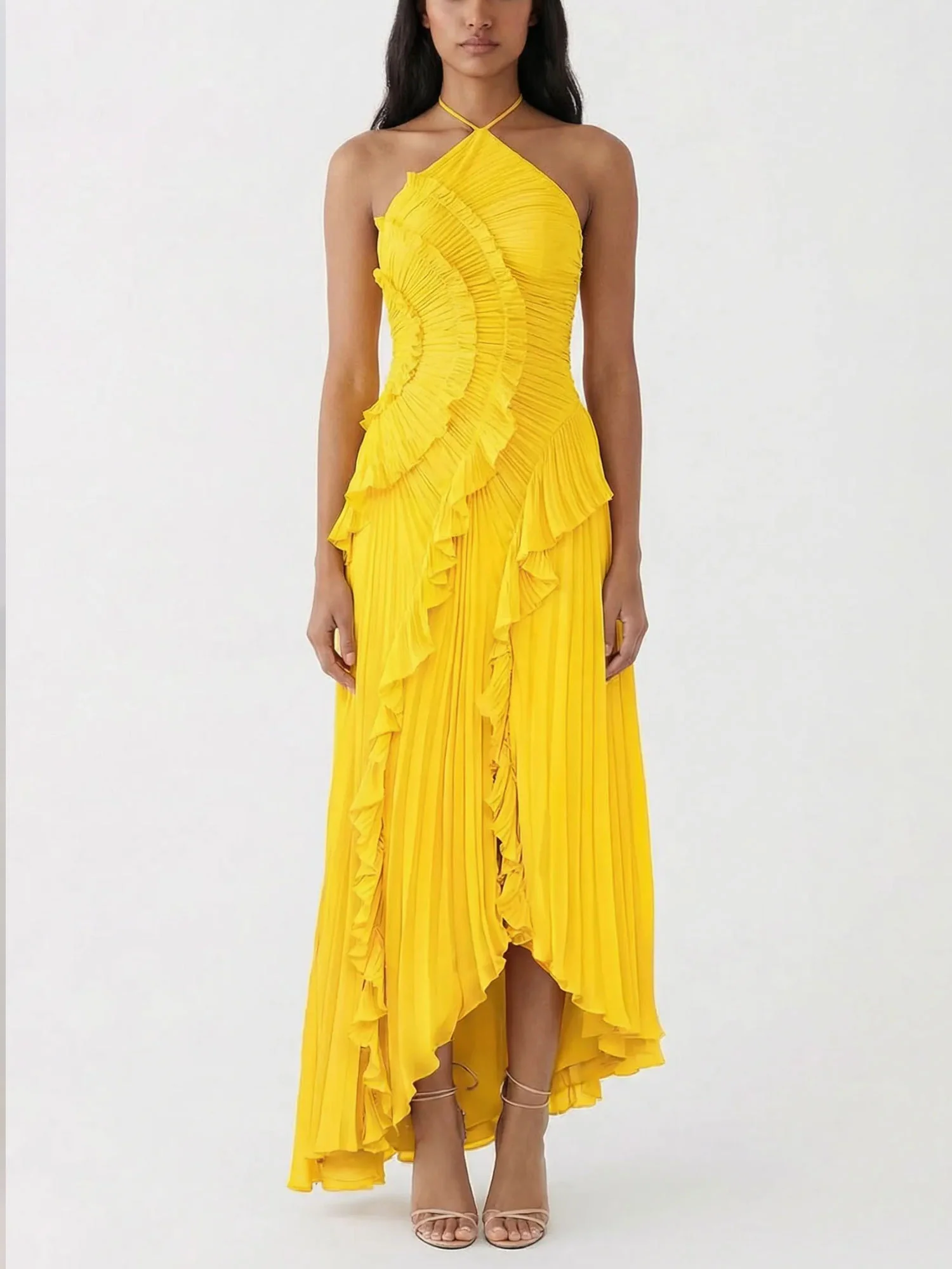 Pleated Radiance Maxi Dress