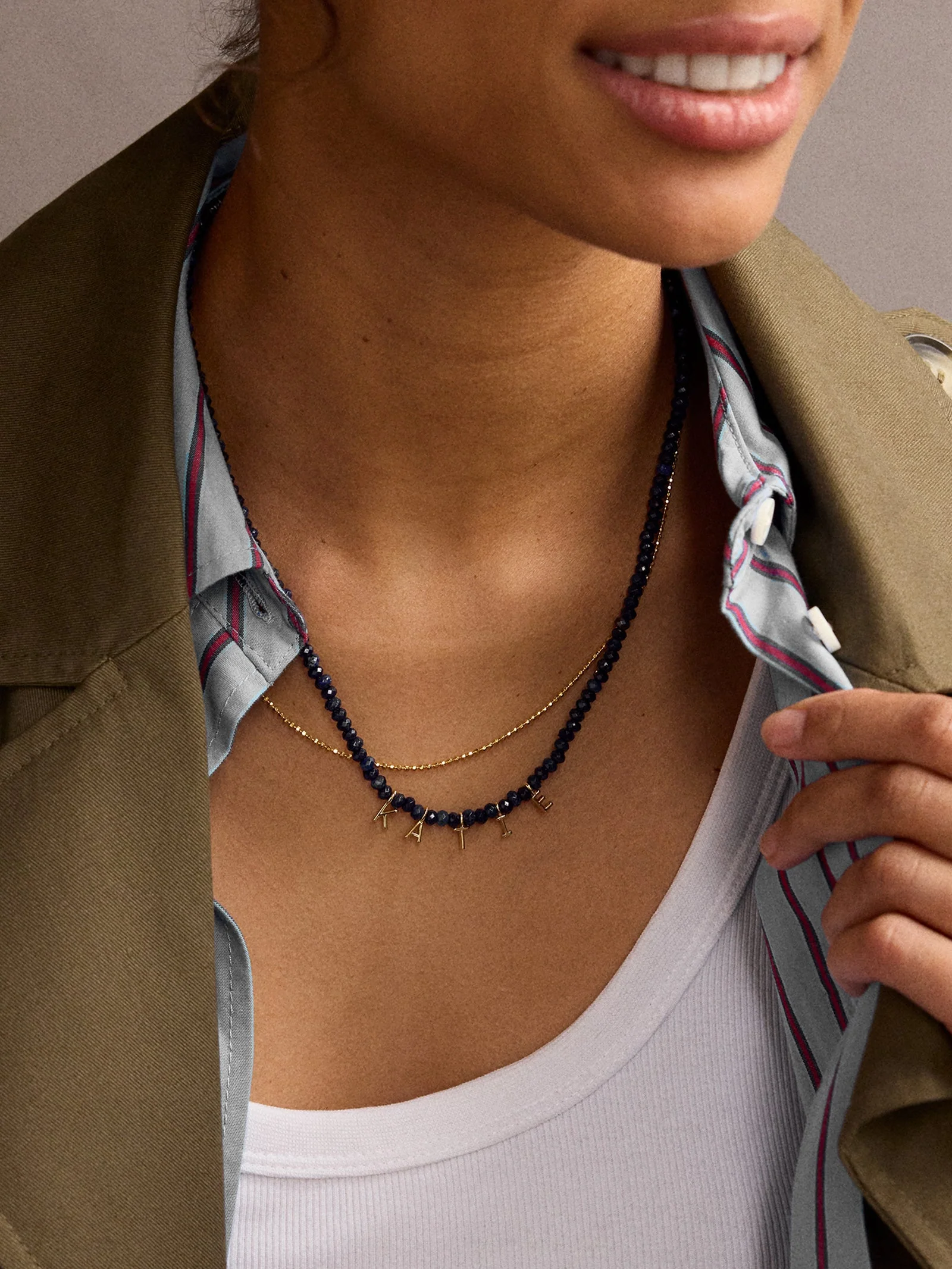 Mini Semi-Precious Custom Necklace - Lapis