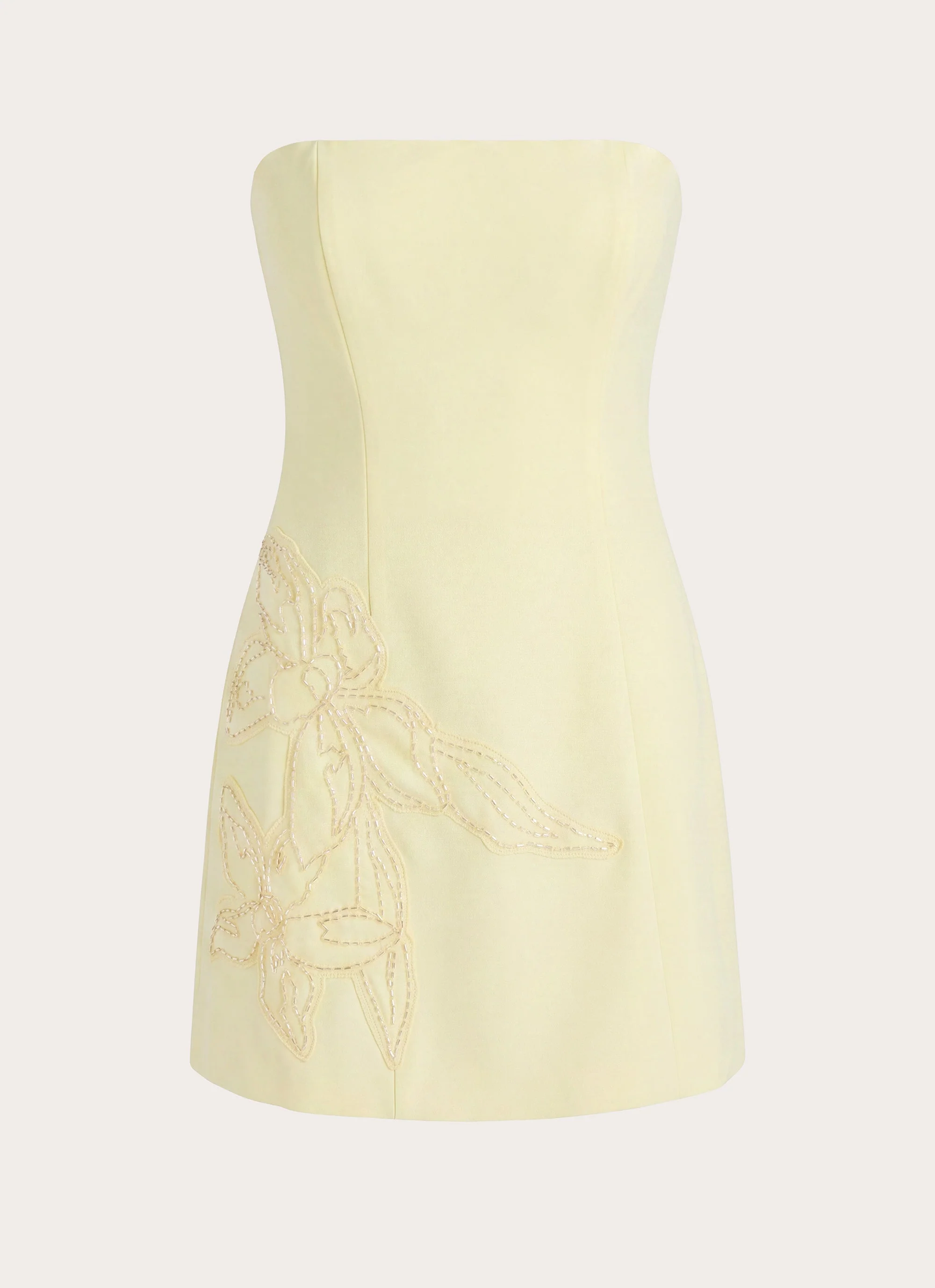 Marta Strapless Mini Dress - Yellow - luluinthesky