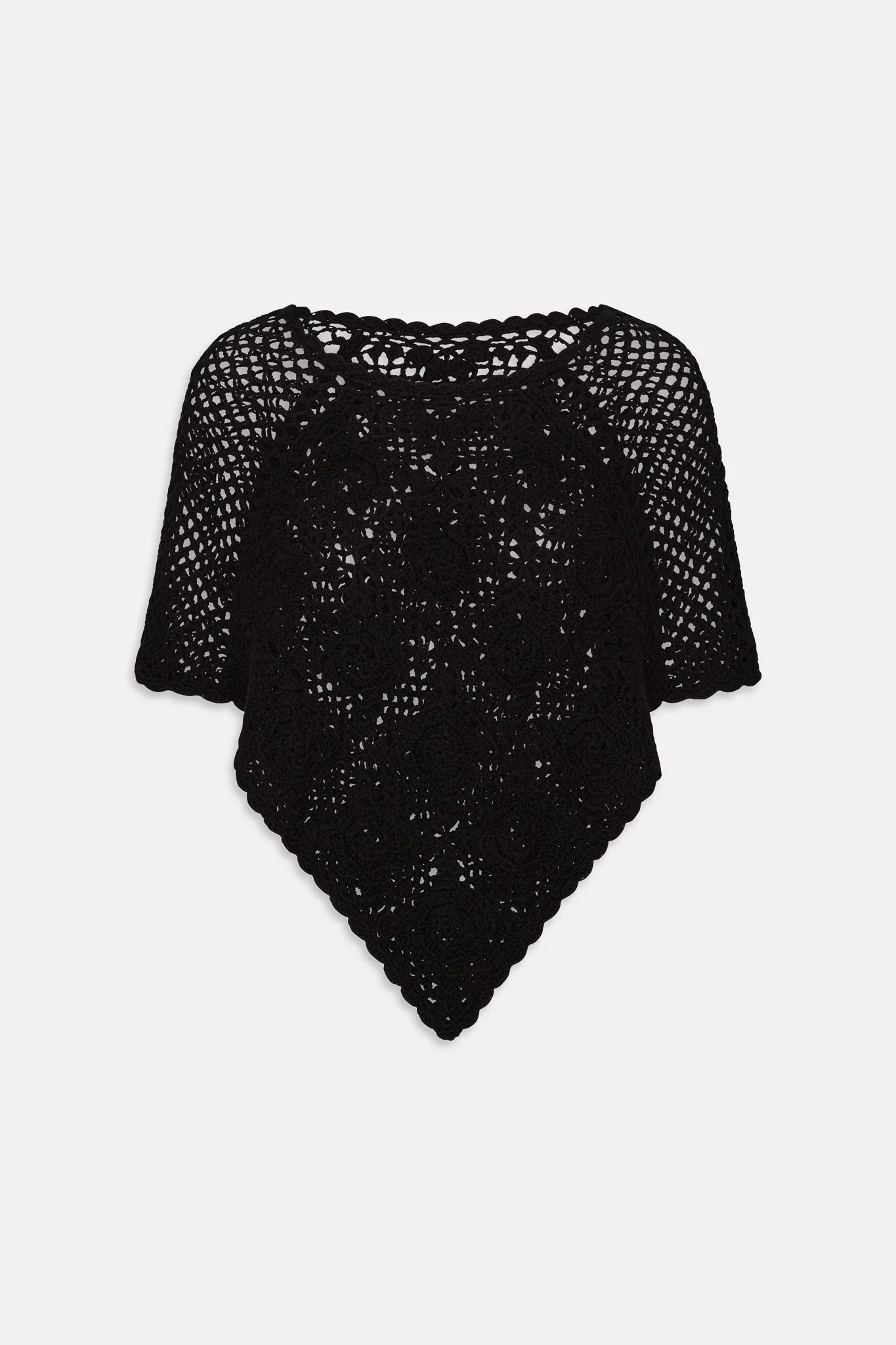 Sophie Crochet Poncho - Black