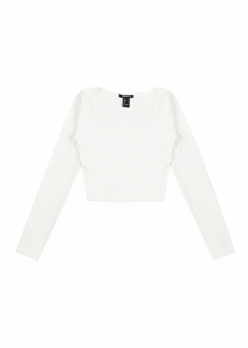 Cropped Scoop Neck Top
