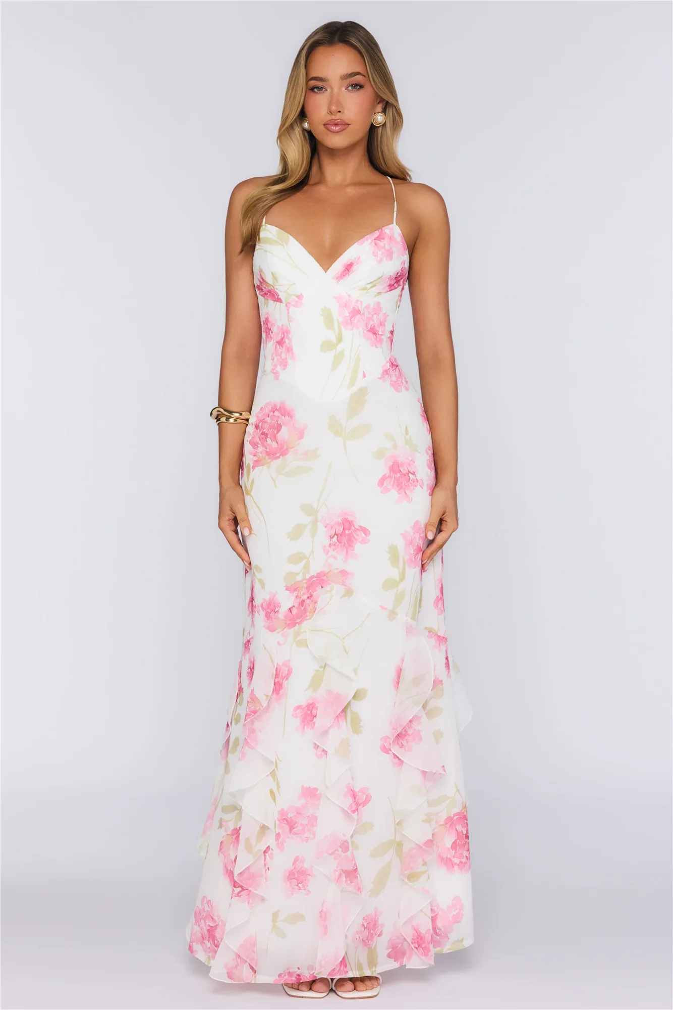Rose Air Maxi Dress White