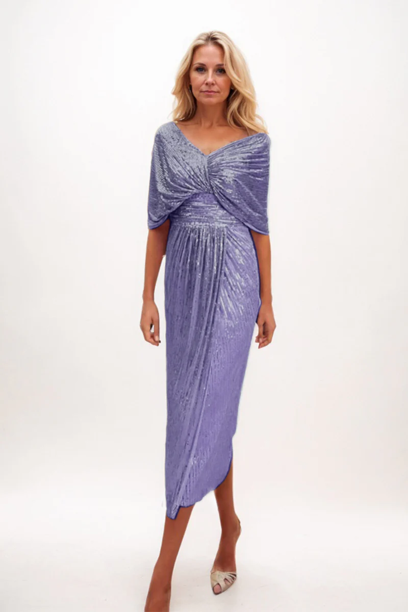 A-line Midi Sequined Mother Dress CM0225