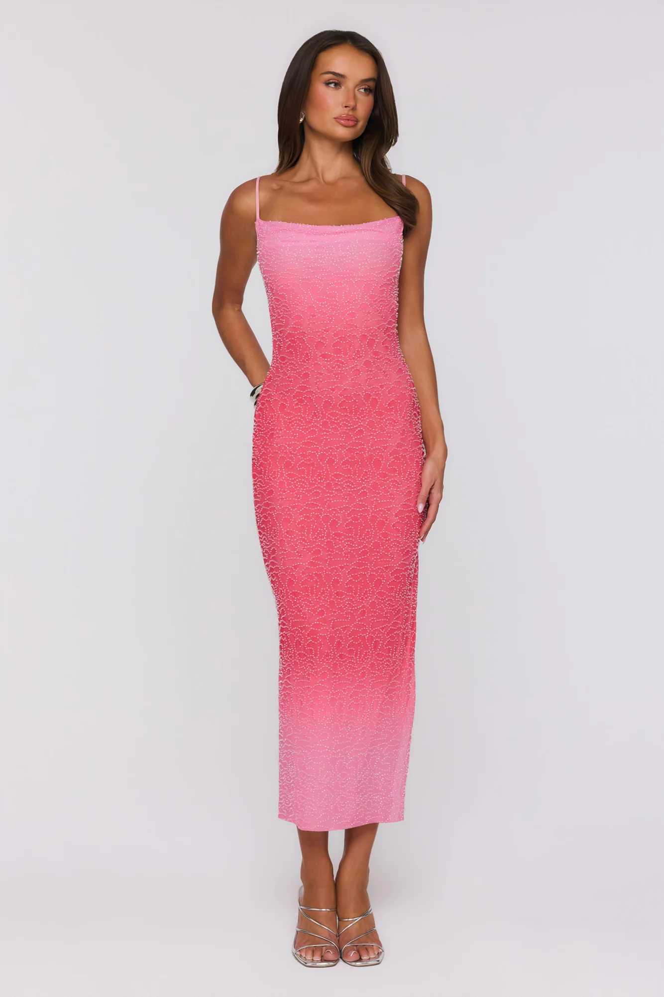 Honeyed Nights Ombre Maxi Dress Pink