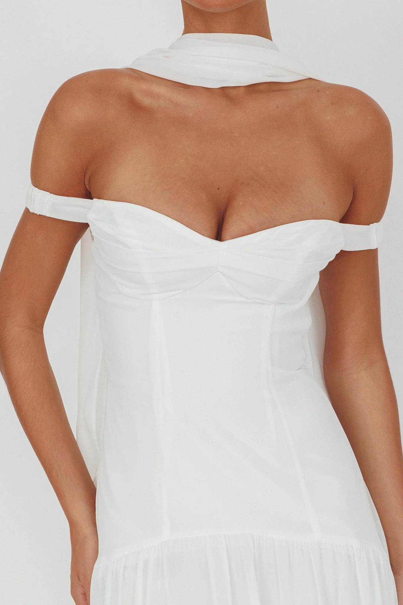 Kaycee Drop Waist Maxi Dress White