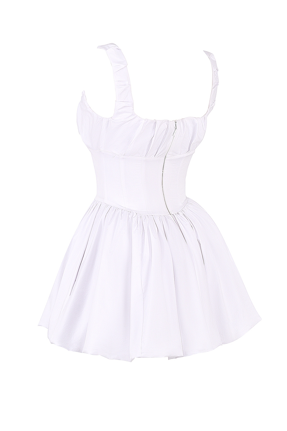 White Cotton Tulle Mini Dress