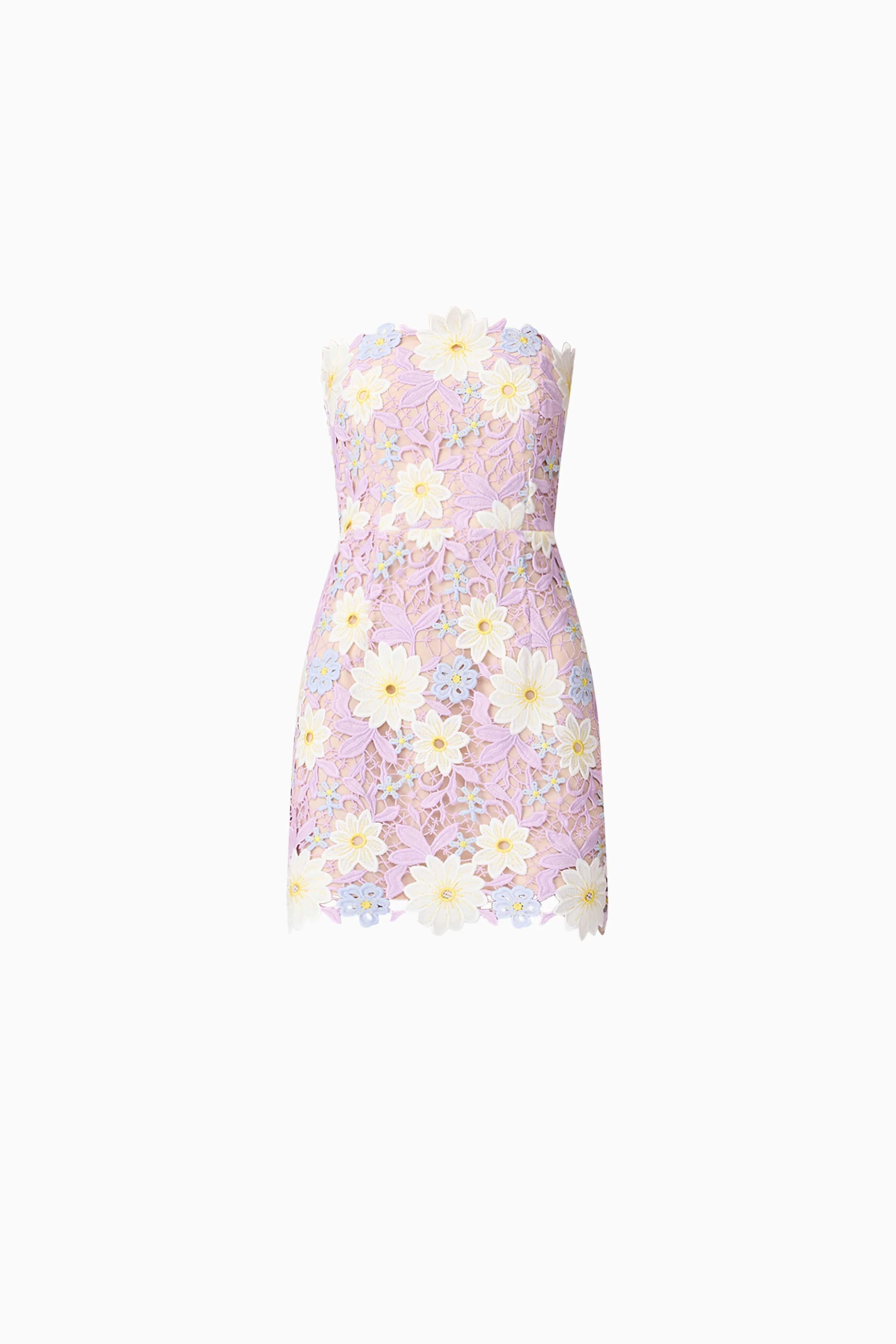 Sigrid Strapless Mini Dress in Purple