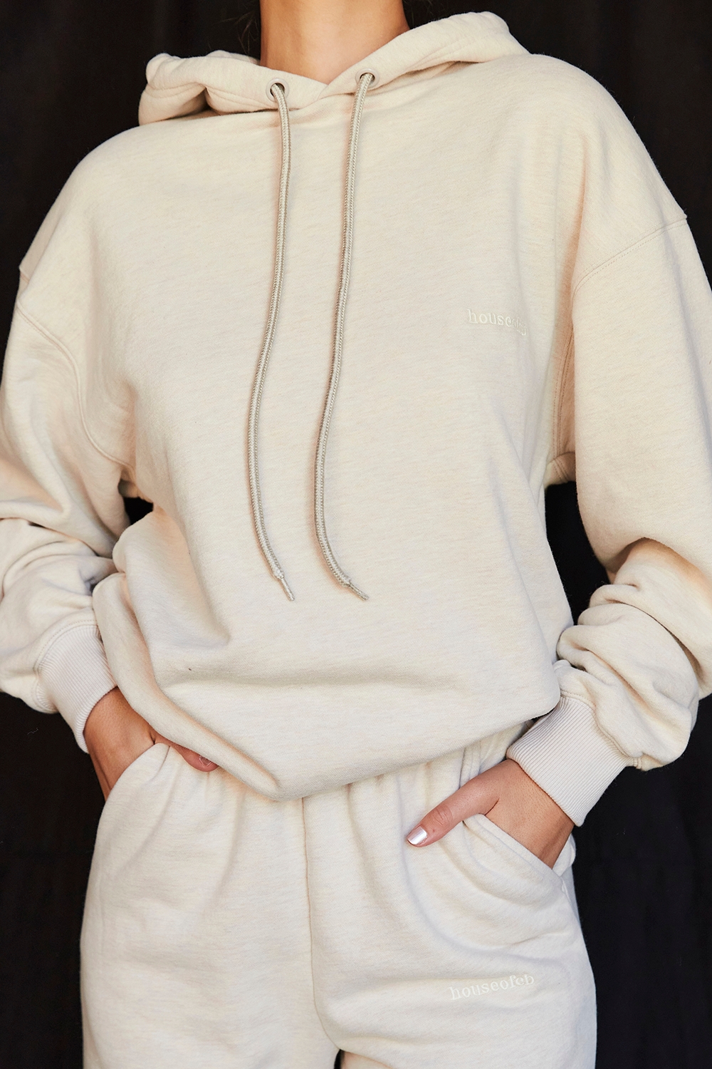 oatmeal cotton fleece-back oversized hoodie