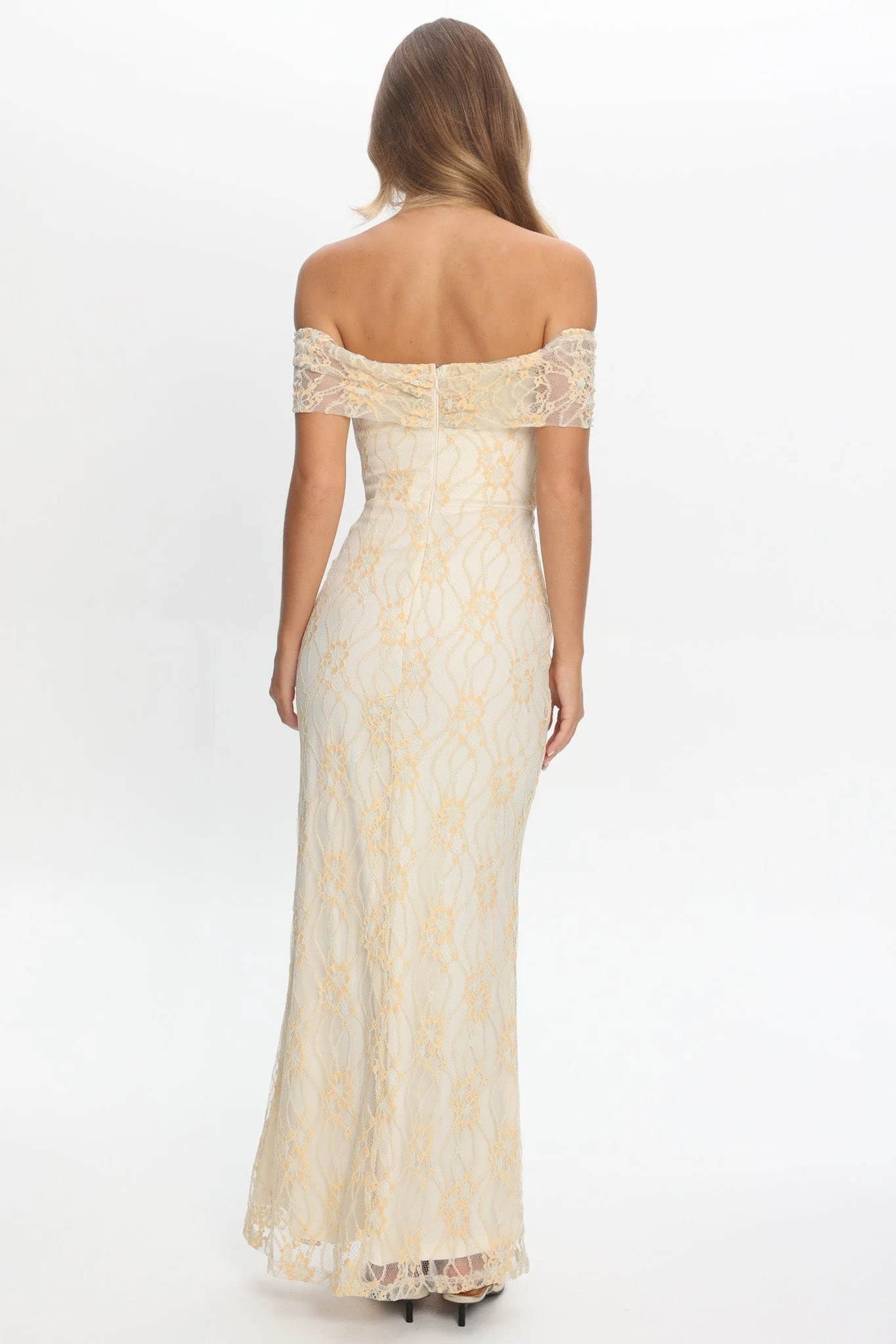 Tilda Off-Shoulder Maxi Dress Lace Butter