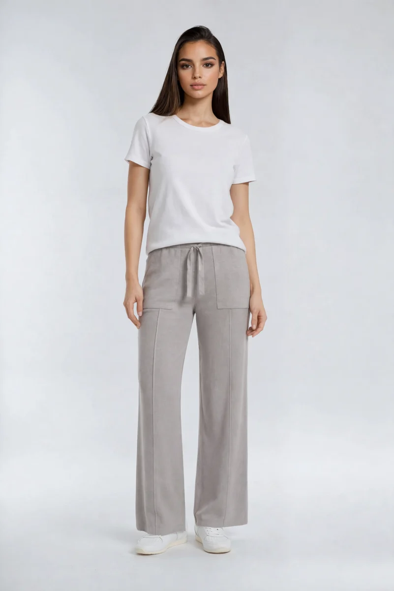 Drawstring Sweater Knit Pants