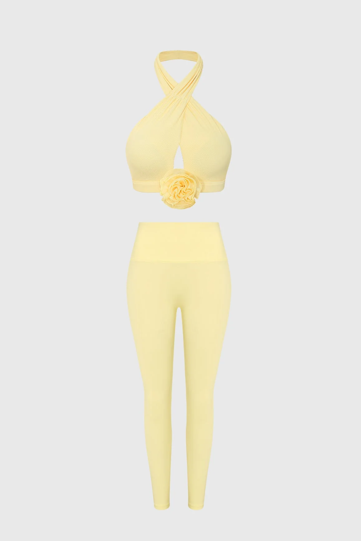 Riviera Floral Crisscross Bra & High-Waist Vigor Scrunch Legging