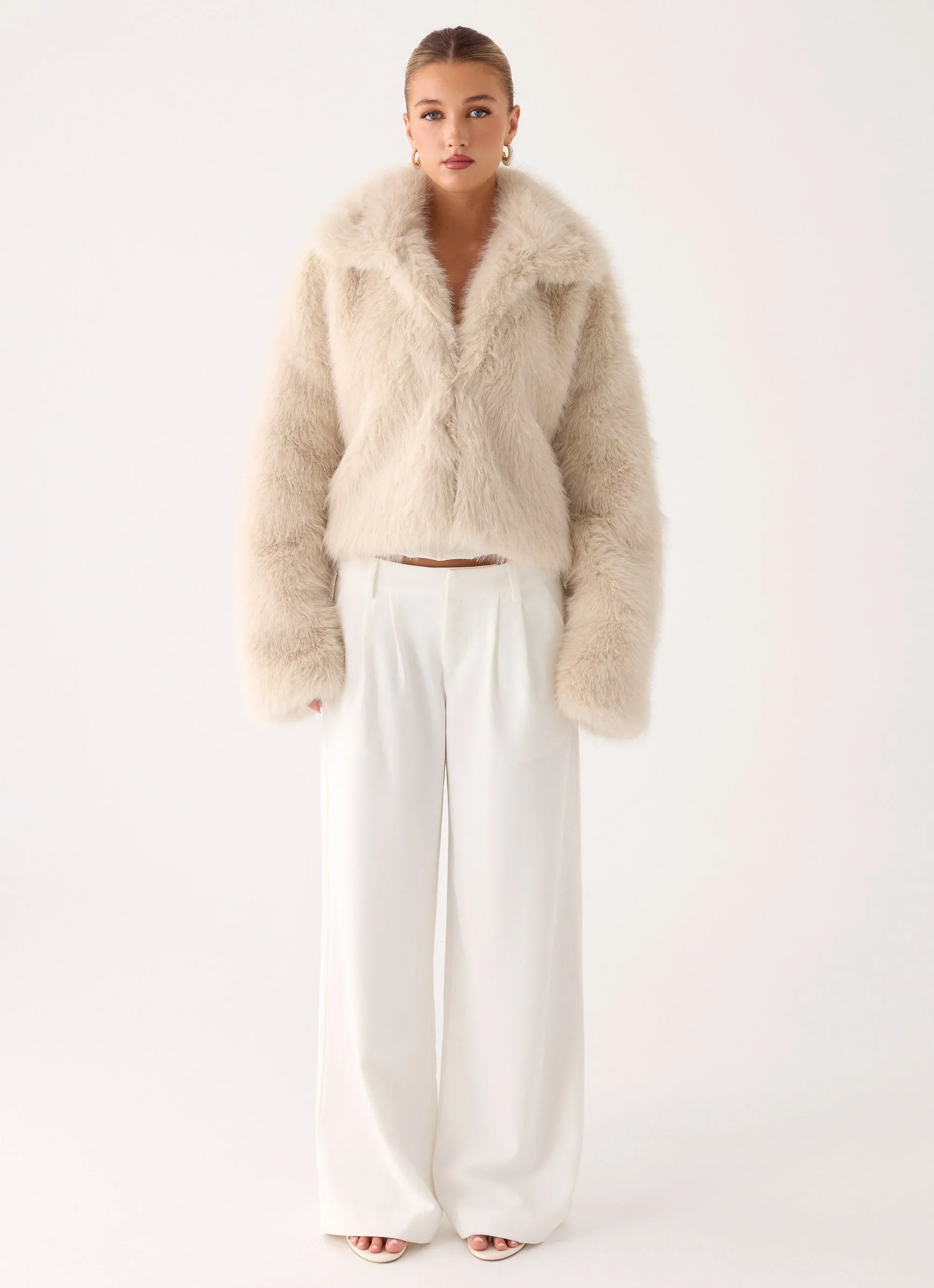 Moonscapes Faux Fur Jacket - Ivory