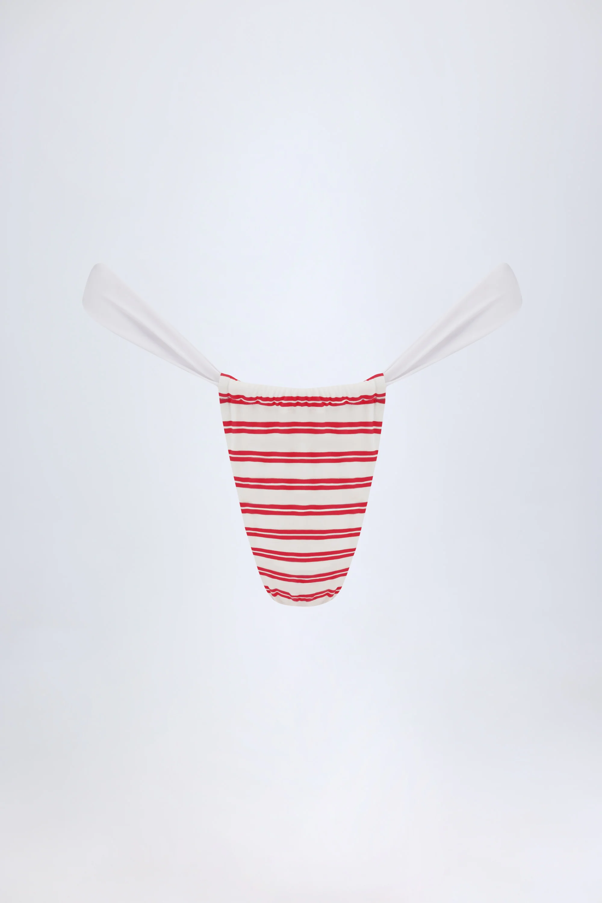 Ruched Cheeky Bikini Bottoms in Cherry Red