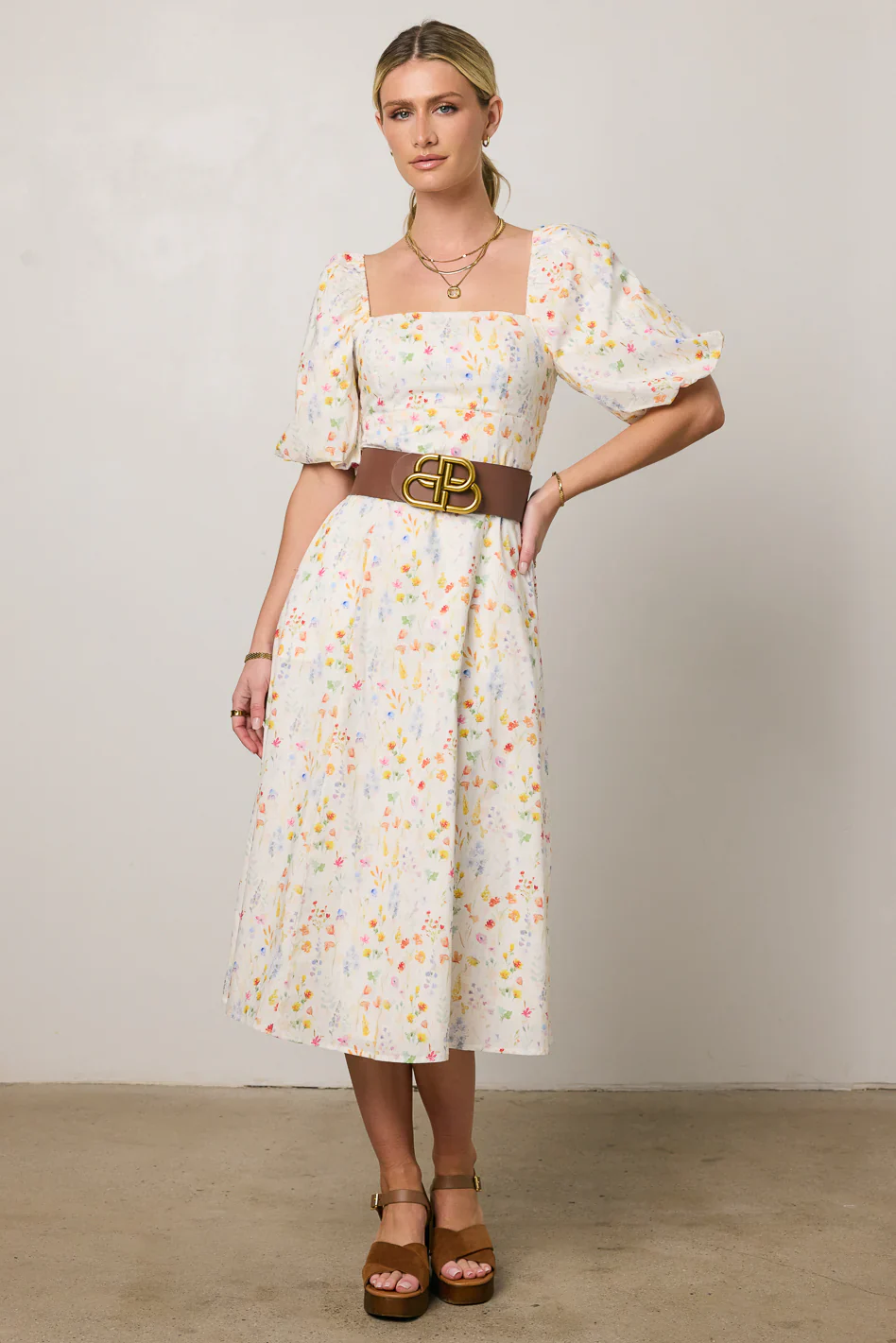 Claire Floral Midi Dress