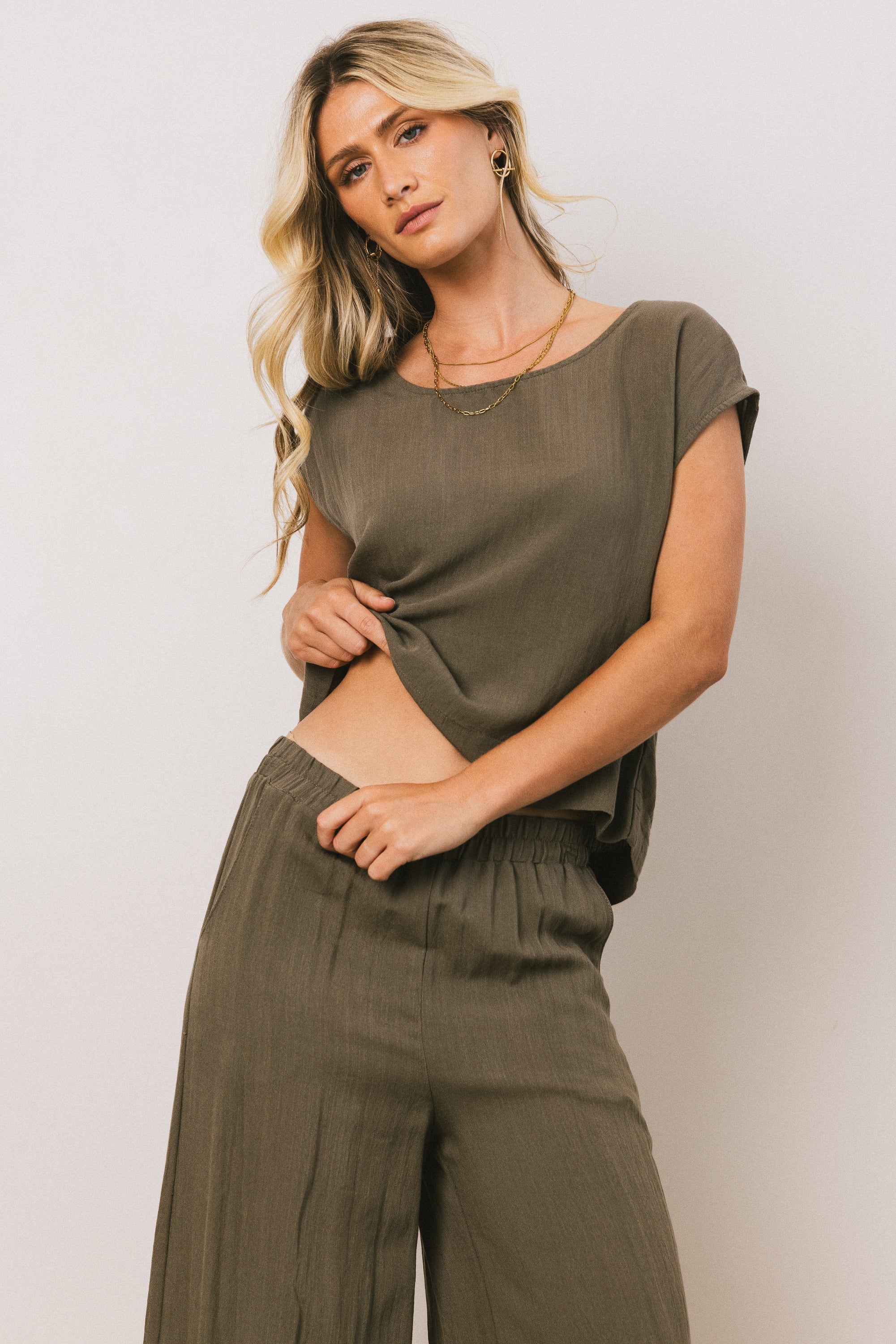 Jaylen Boxy Blouse in Olive