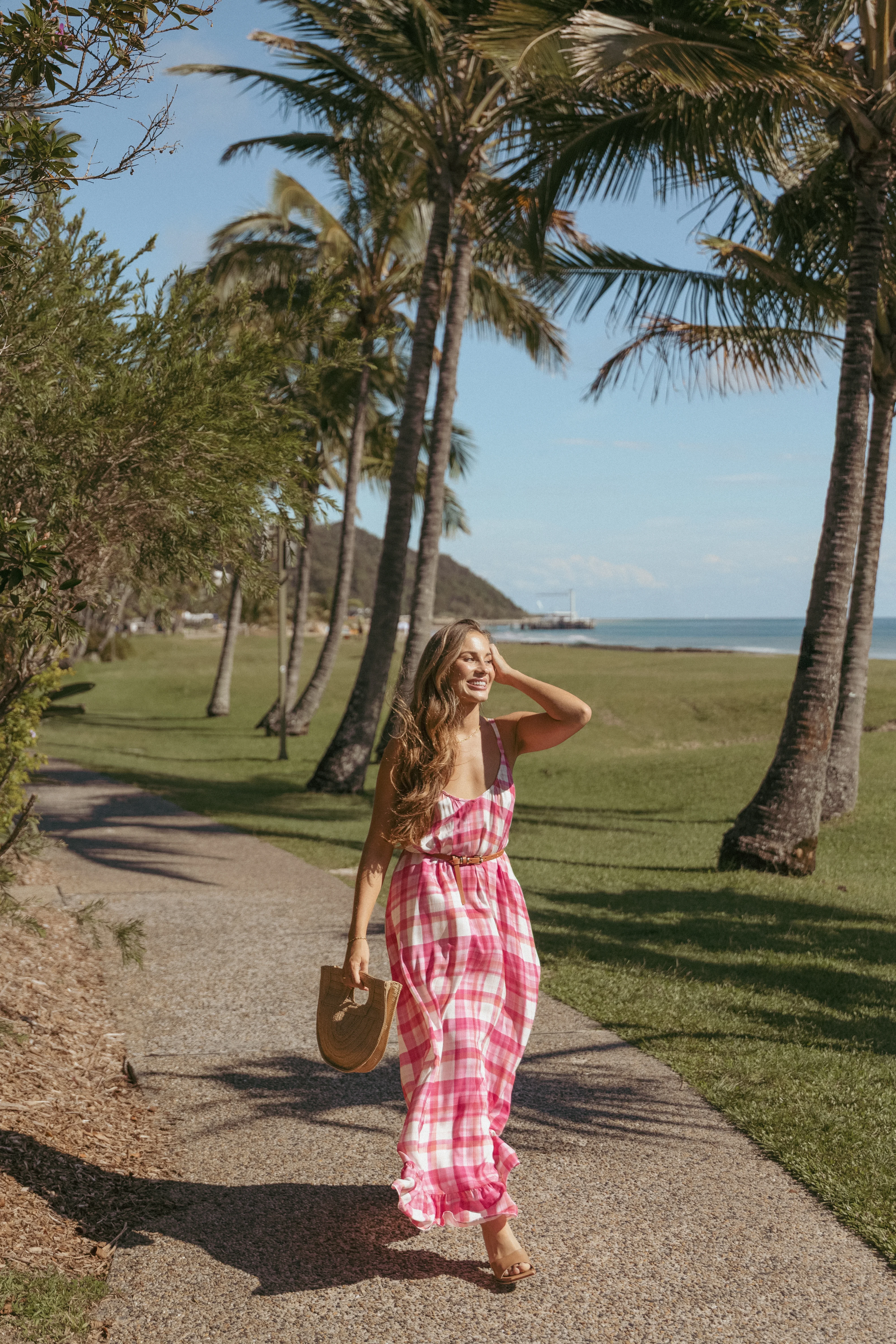 Perle Maxi Dress - Pink Check