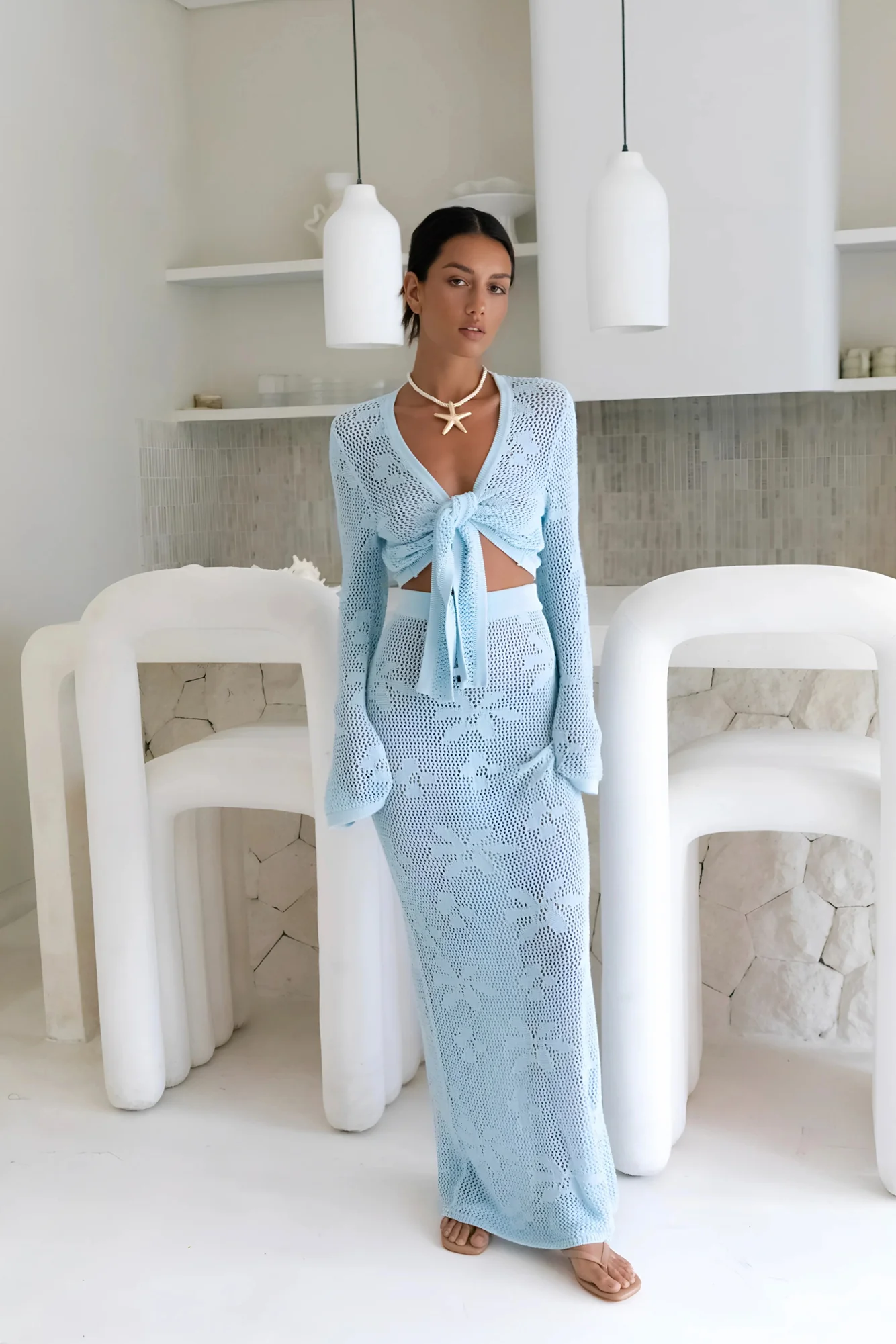 Terra Maxi Skirt Baby Blue - luluinthesky