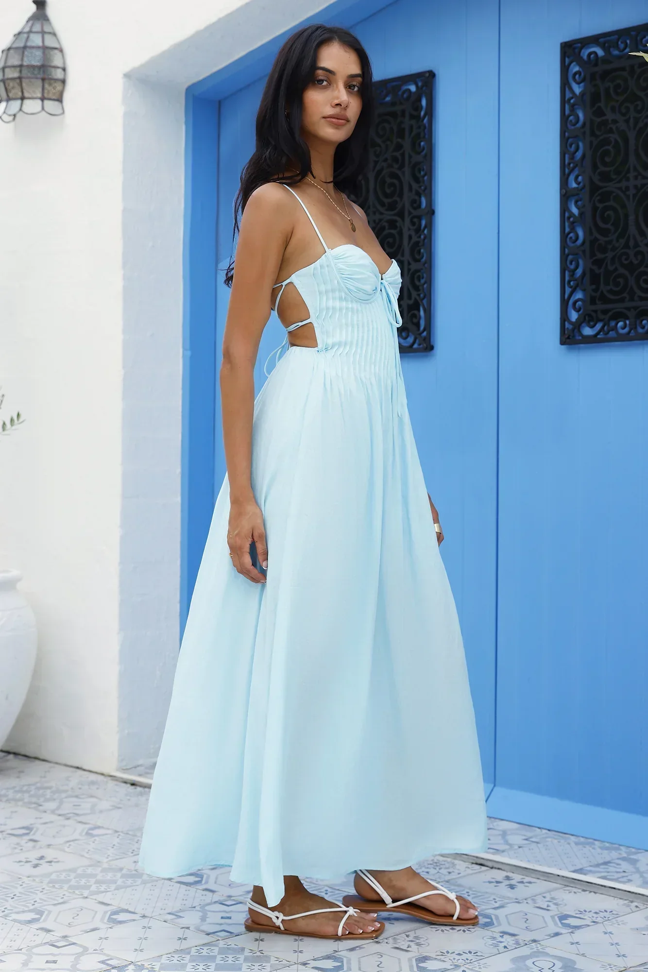 Summer Dreaming Maxi Dress Blue - luluinthesky