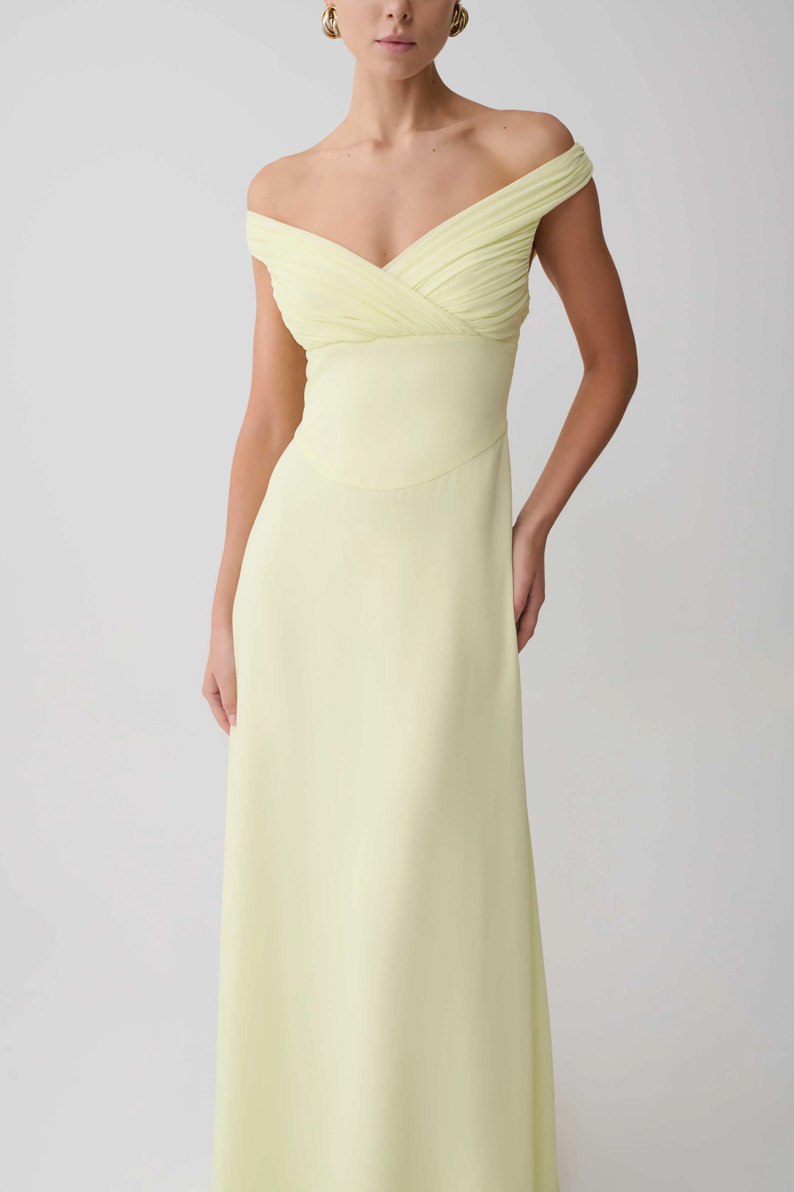 Mabel-Off-Shoulder-Chiffon-Maxi-Dress-Lemon