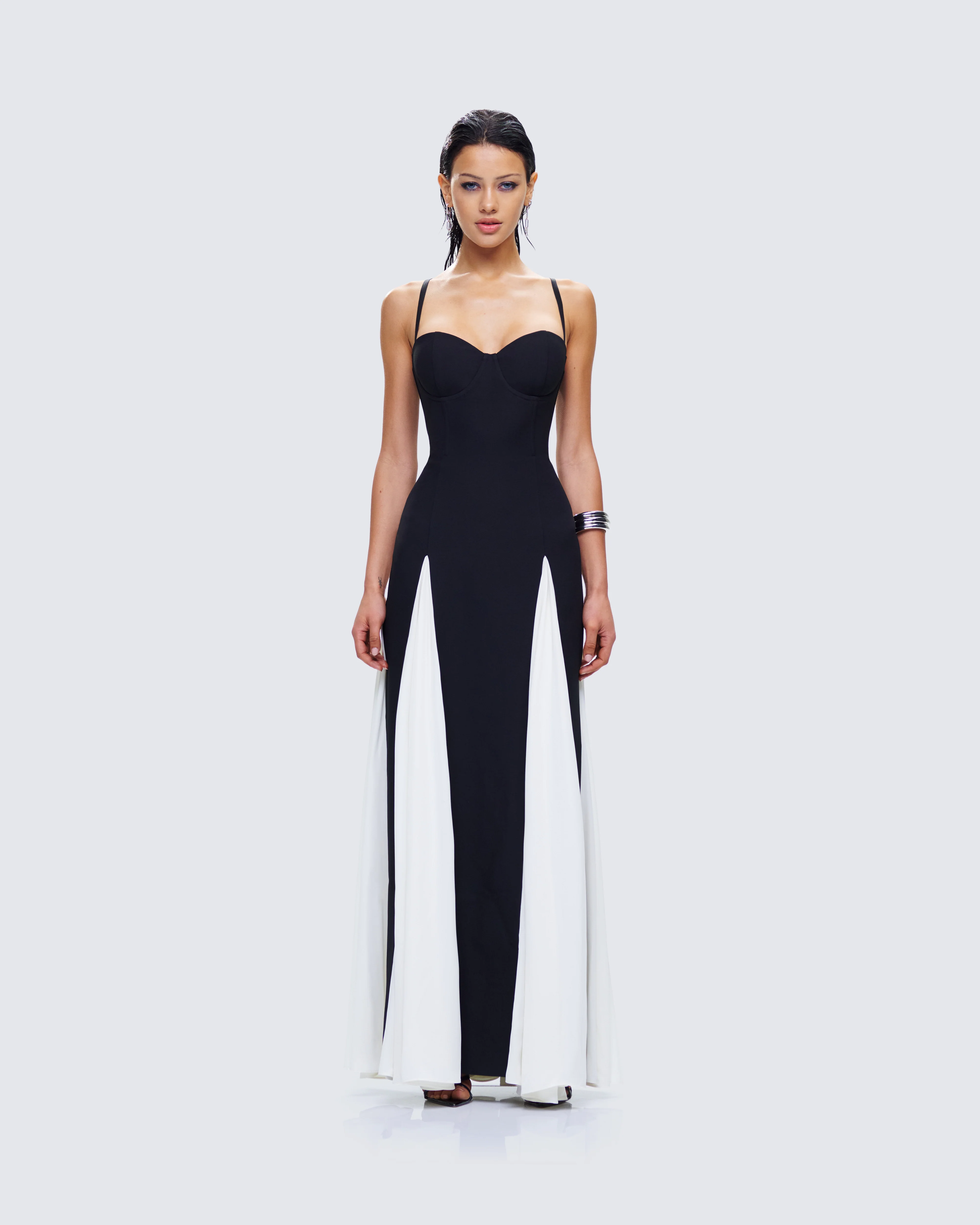Skylah Black and White Gown