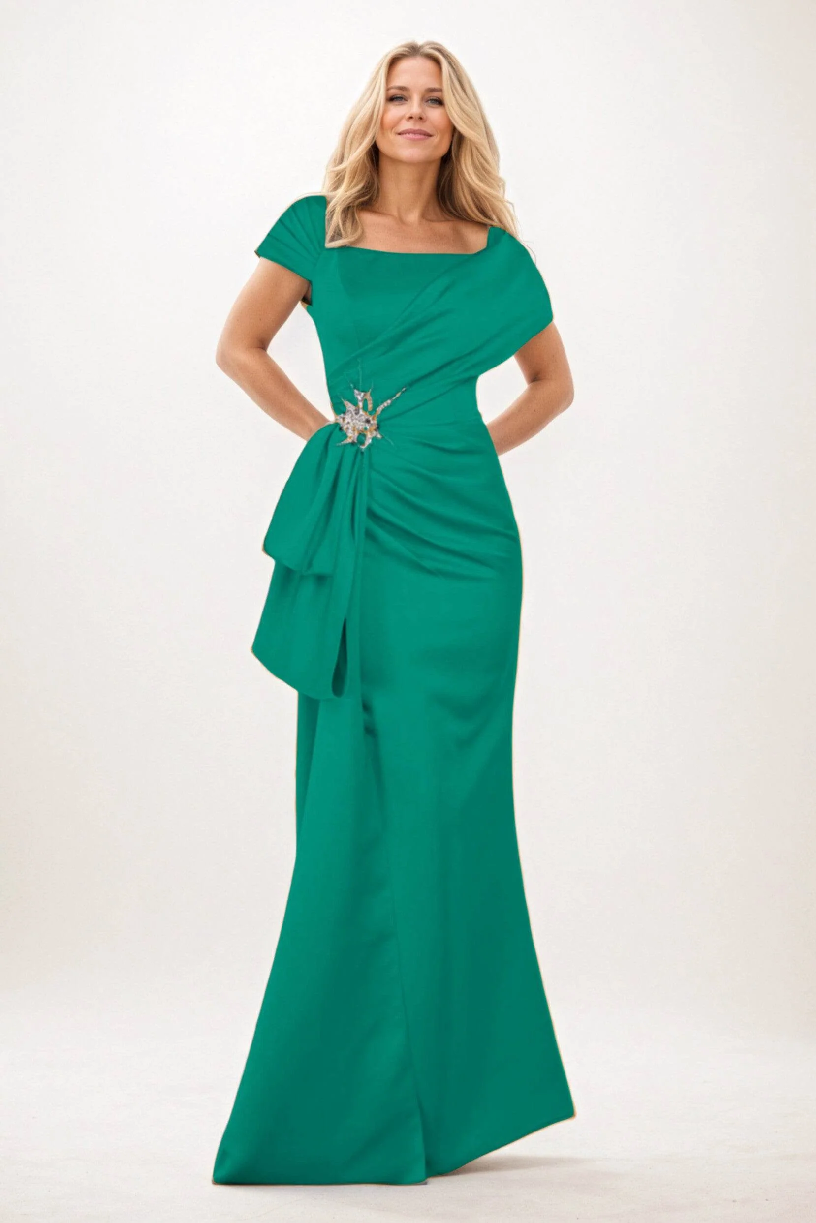 Trumpet-Mermaid Maxi Satin Mother of the Bride Dresses CM0385